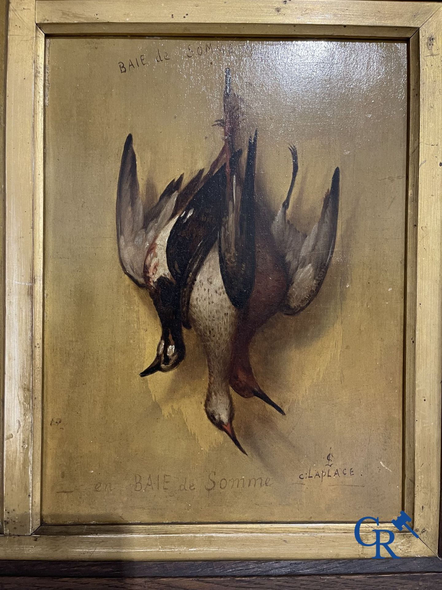 Paintings: Clément Laplage. Oil on panel. 3 Hunting still lifes. - Bild 4 aus 8