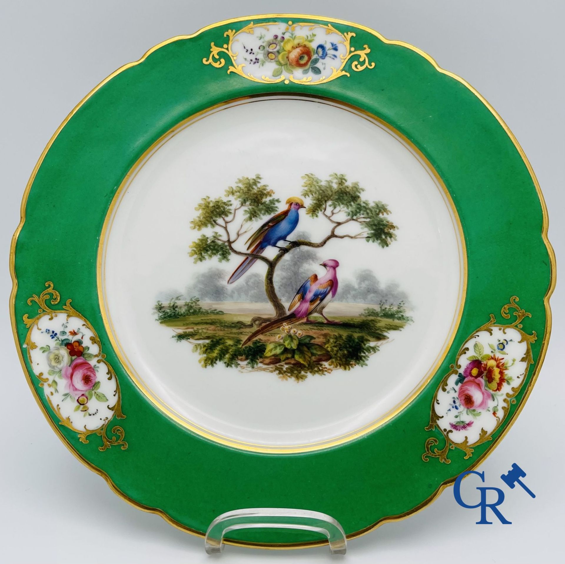 3 plates in Paris porcelain in the manner of Sevres. 19th century. - Bild 6 aus 12