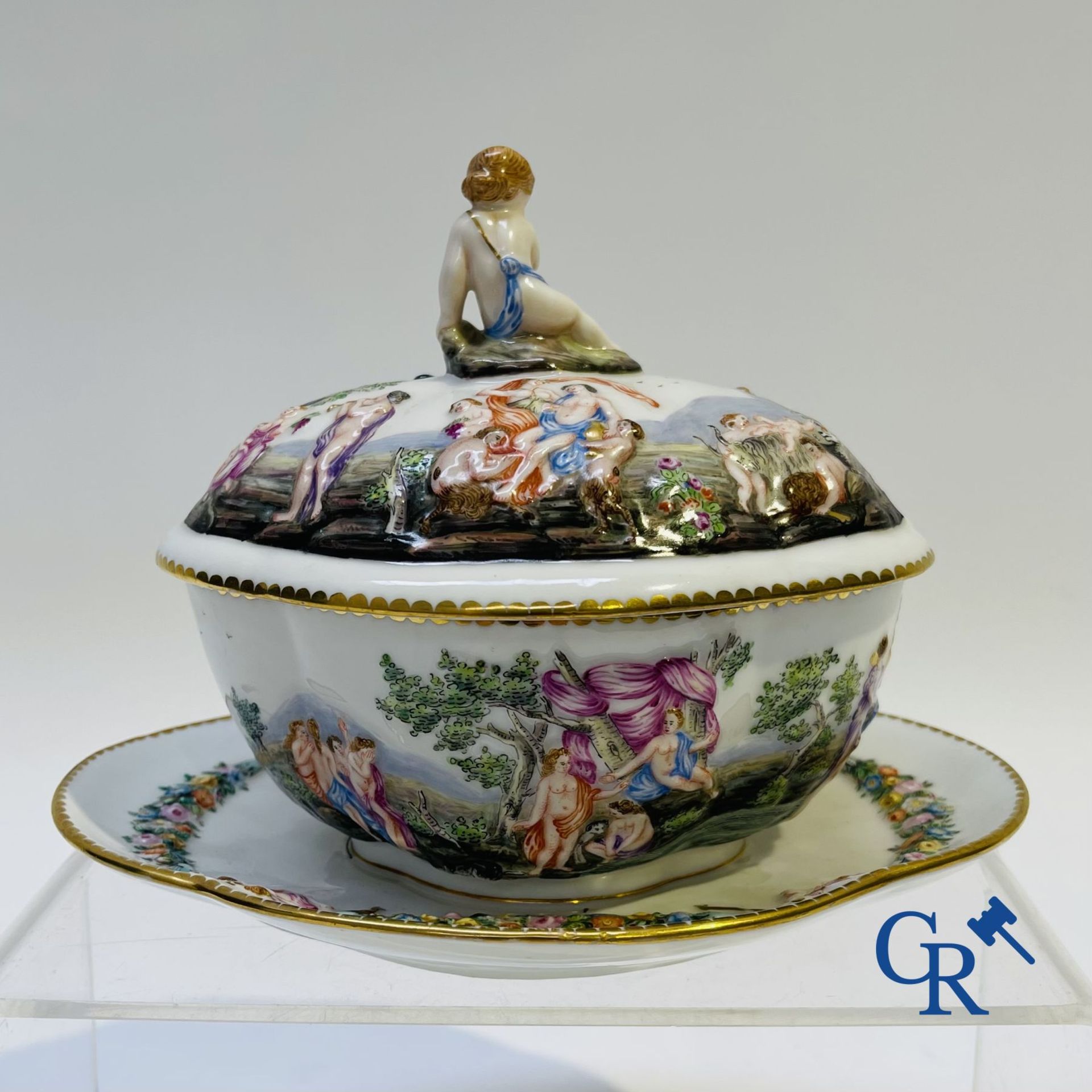 Porcelain: 2 pieces of fine porcelain with mythological scenes. 19th century. - Image 4 of 12