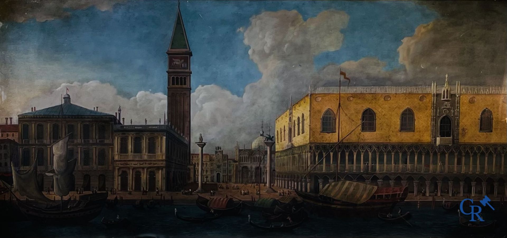 Painting: Carlo Canella (Verona 1800 - Milan 1879) View of St. Mark's Square in Venice.  - Image 2 of 11