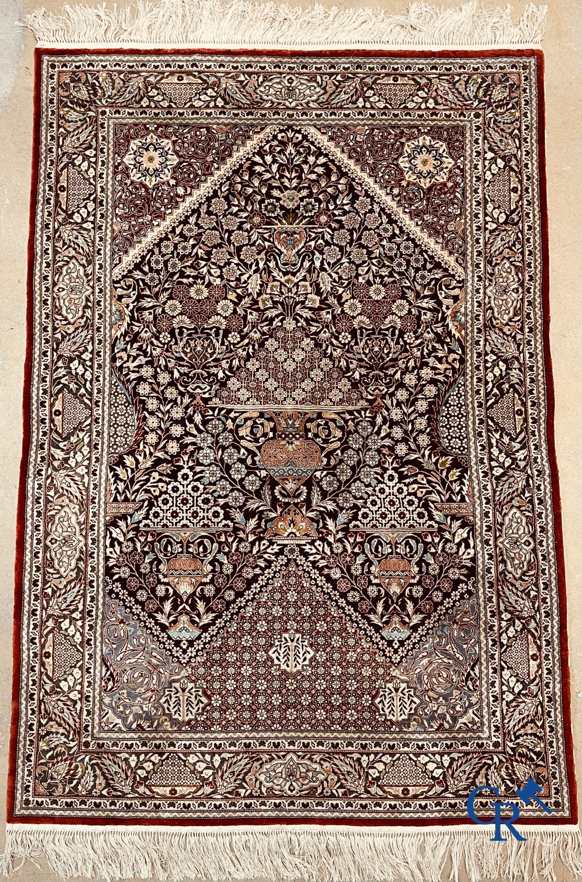Carpet: Oriental carpet wool and silk - Image 2 of 13