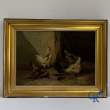 Painting: Paul Schouten, the hen house, oil on panel.