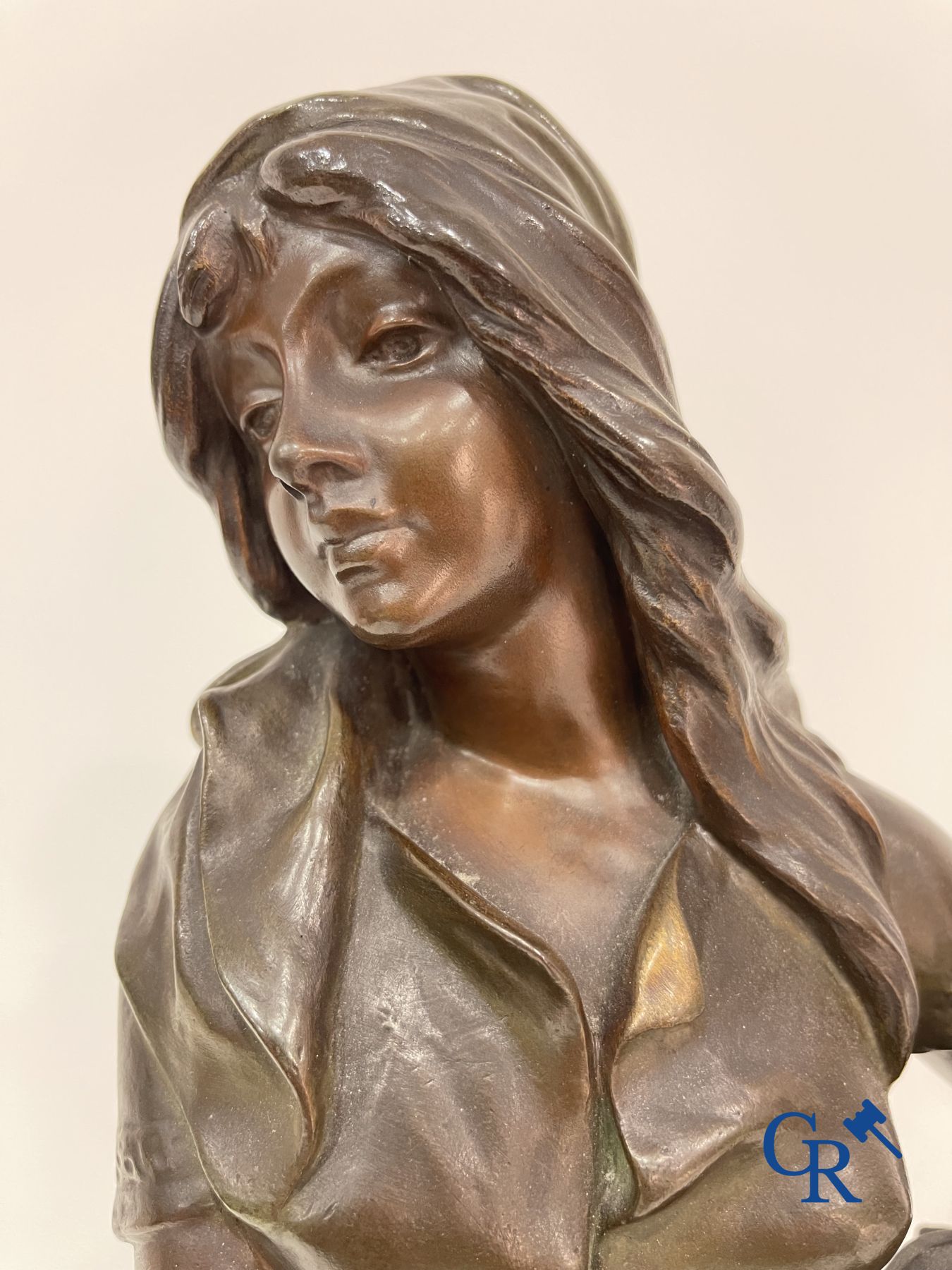 Edmond Lefever: (Ypres 1839-Schaarbeek 1911) "Rebecca" oriental bronze statue. - Image 12 of 16