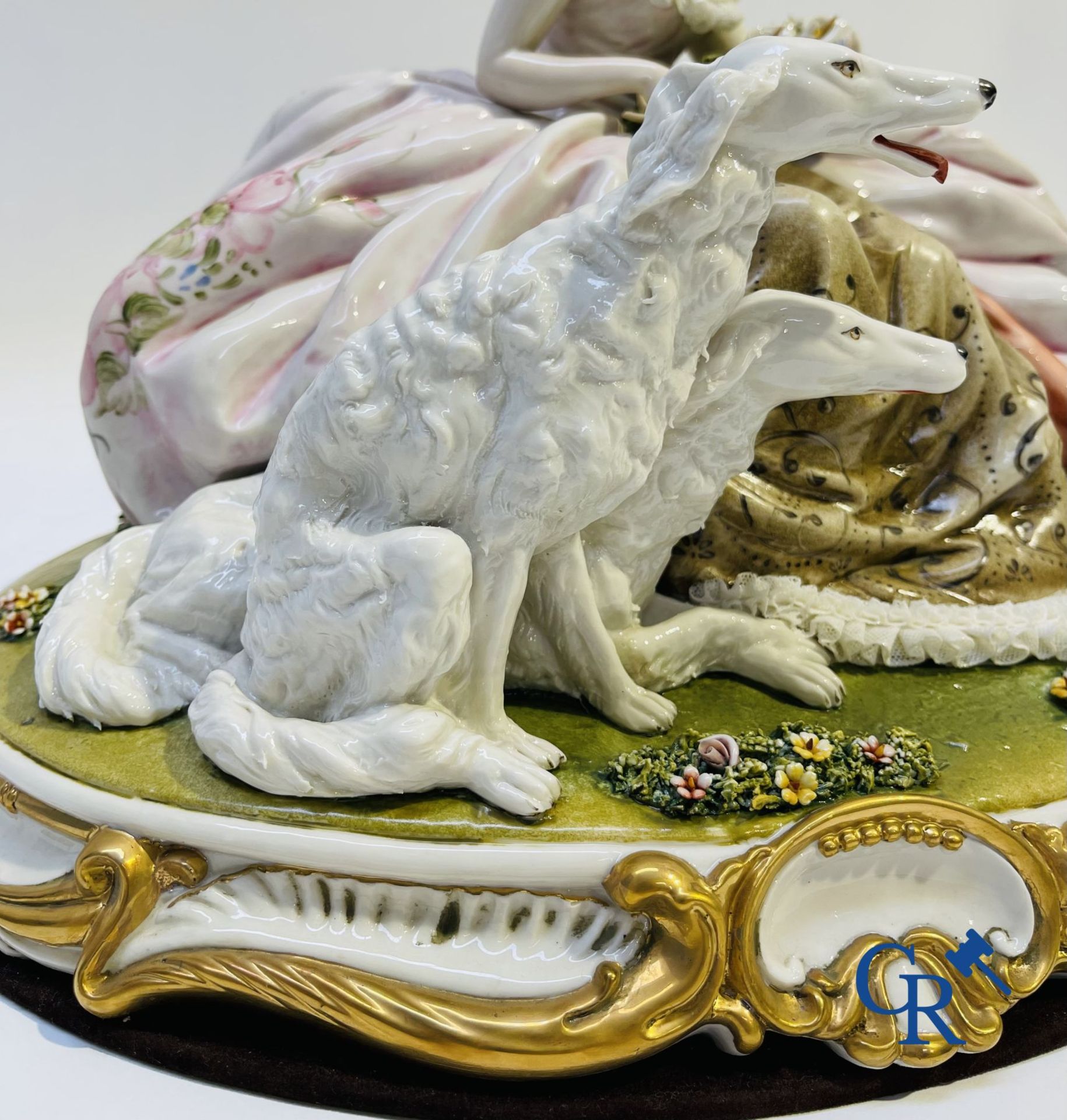 Porcelain: Capodimonte: Exceptional group in Italian porcelain with lace. - Image 3 of 8