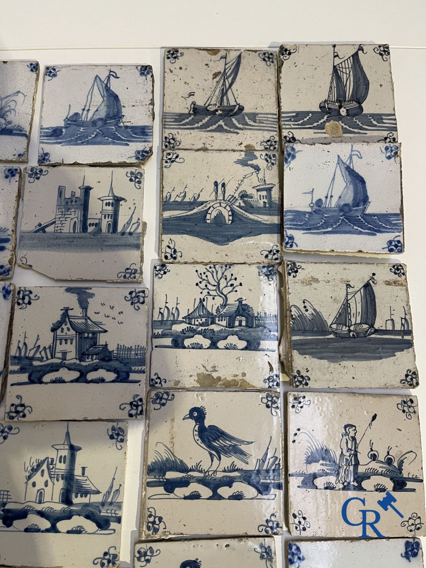 A large collection of various Delft tiles. 17th-18th century. - Image 20 of 23