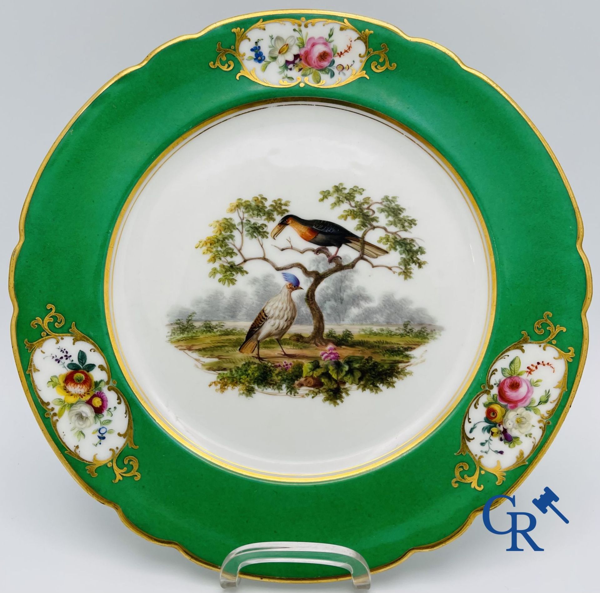 3 plates in Paris porcelain in the manner of Sevres. 19th century. - Bild 5 aus 12