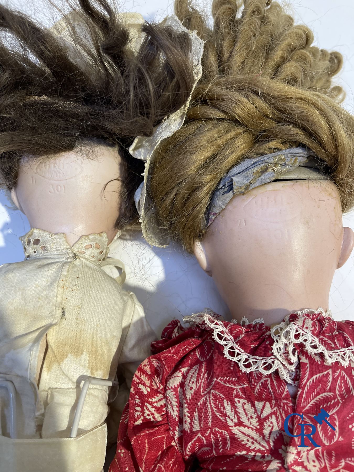 Toys: antique dolls: 4 antique dolls with porcelain head. - Image 9 of 11