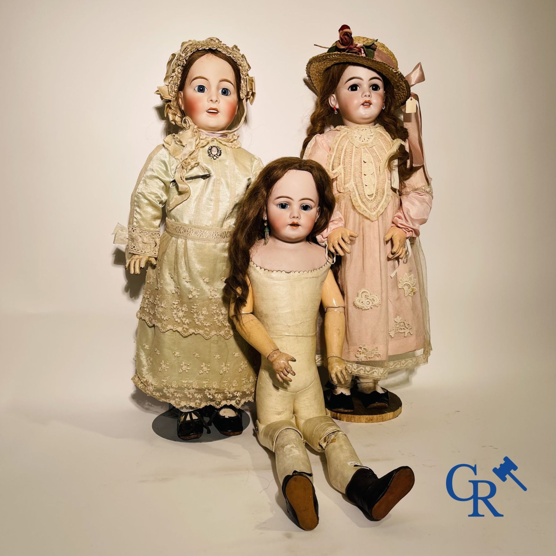Toys: antique dolls: Lot of 3 dolls with porcelain head. - Image 2 of 13