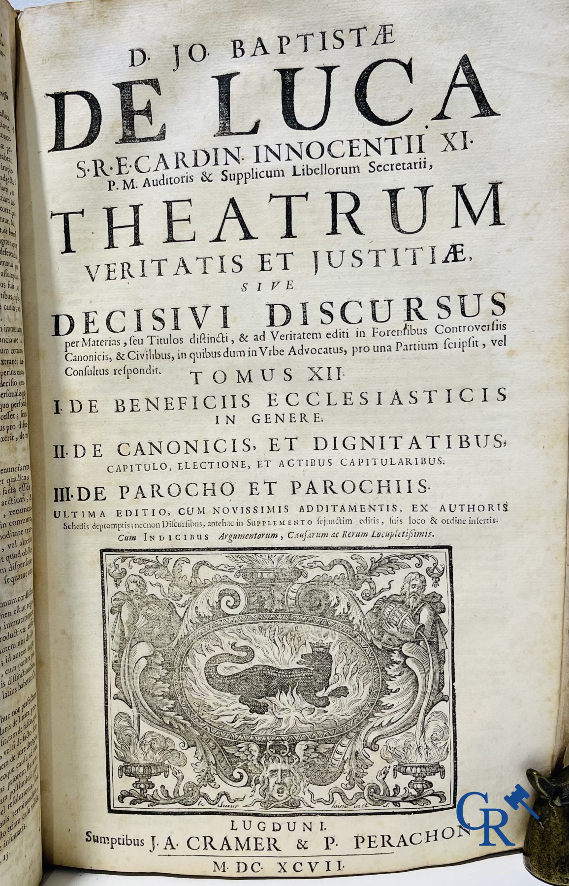 Early printed books: Giovanni Battista de Luca, Theatrum veritatis et justitiae. J.A. Cramer & Phili - Image 4 of 13