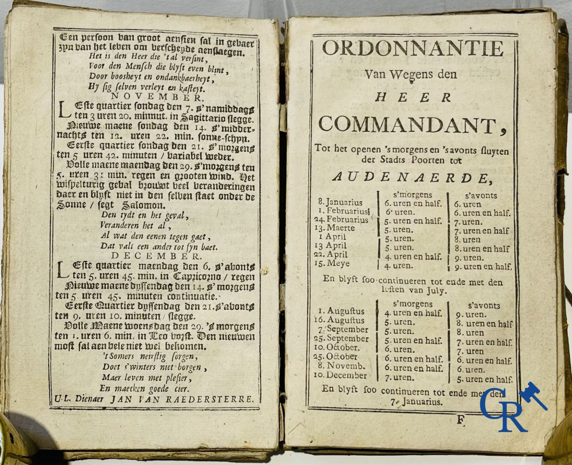 Early printed books: Jan Van Raedersterre, Den nieuwen Vlaemschen comptoir Almanach. 1773 Petrus Joa - Bild 15 aus 23