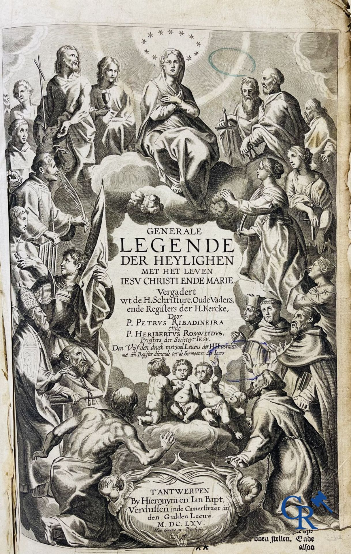 Early printed books: Pedro de Ribadeneira, Heribert Rosweyde, P. Andreas De Boeye. Antwerp 1665 and  - Image 2 of 17