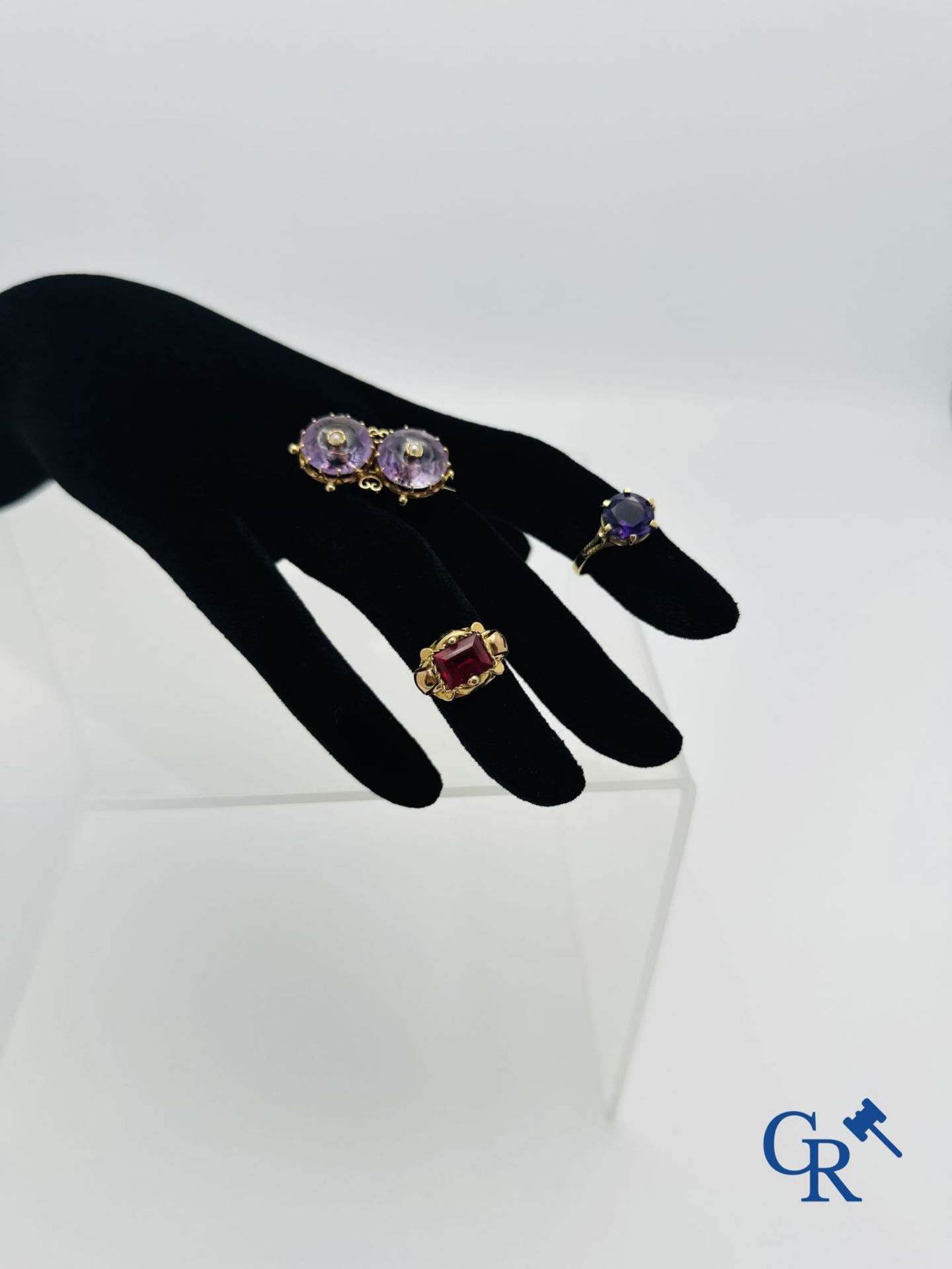 Jewels: Lot of 2 rings in gold 18K and a brooch in gold 18K. - Bild 5 aus 7