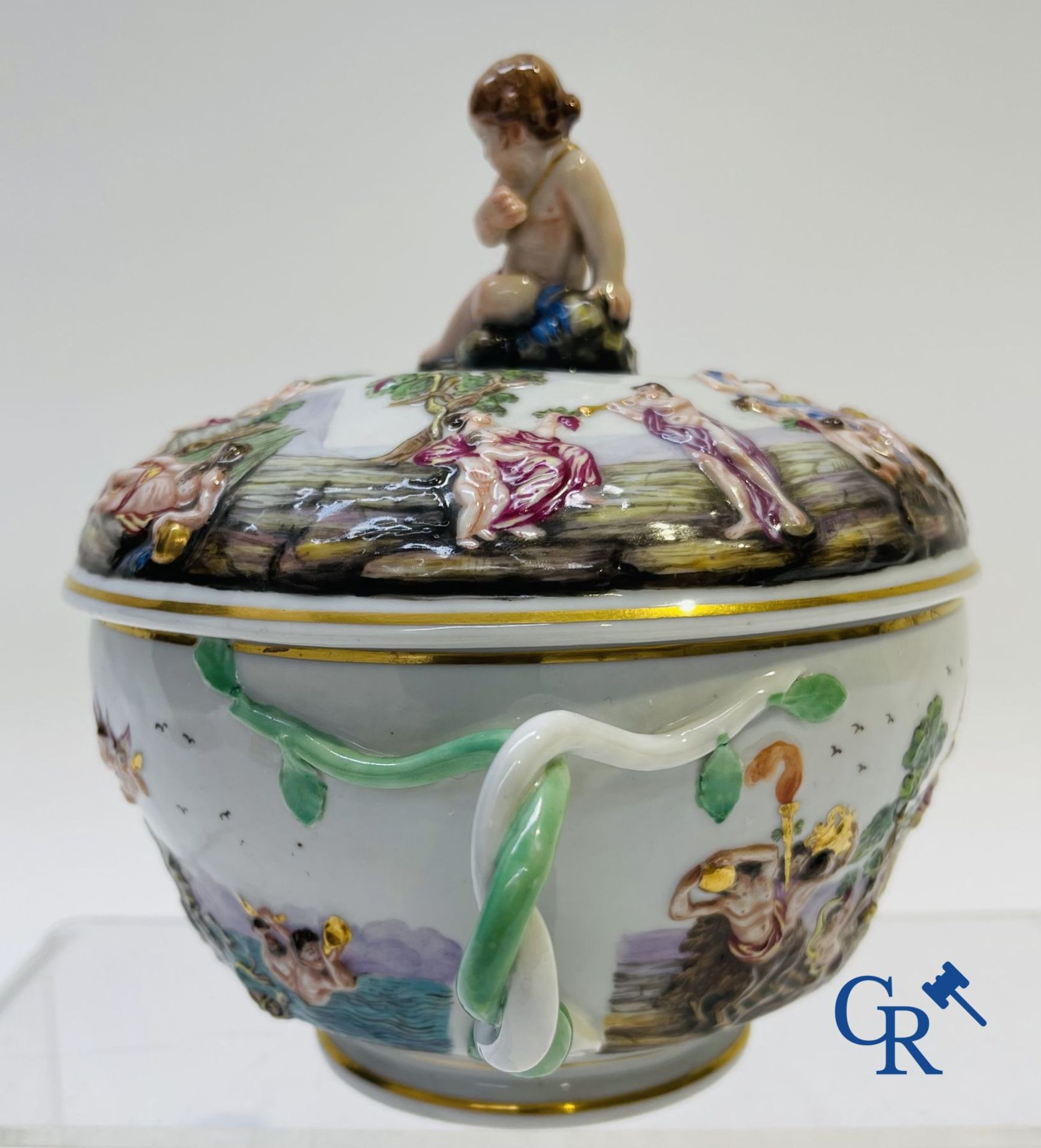 Porcelain: 2 pieces of fine porcelain with mythological scenes. 19th century. - Image 9 of 12