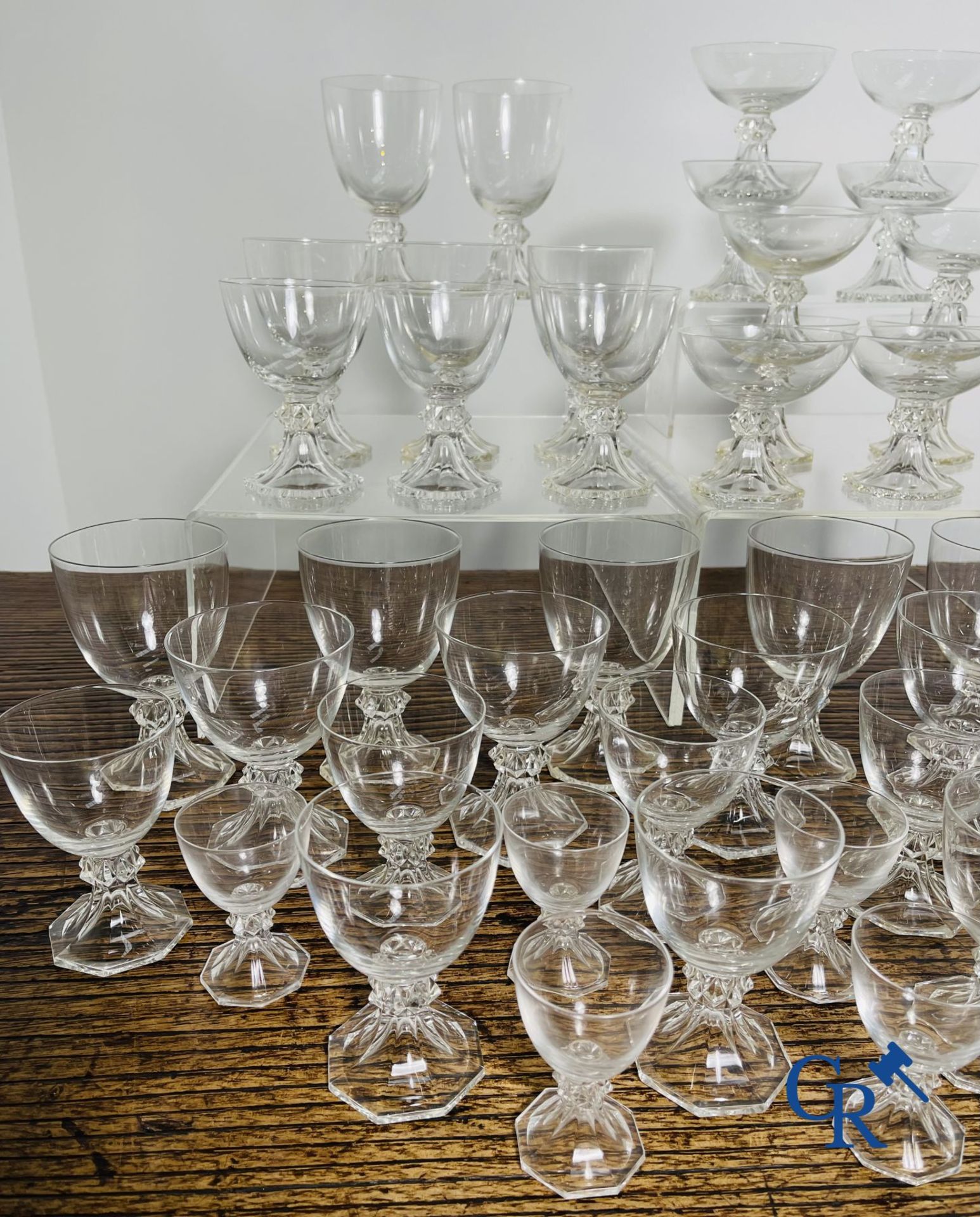 Val Saint Lambert: A serie of about 50 crystal glasses model Yale. - Bild 10 aus 11