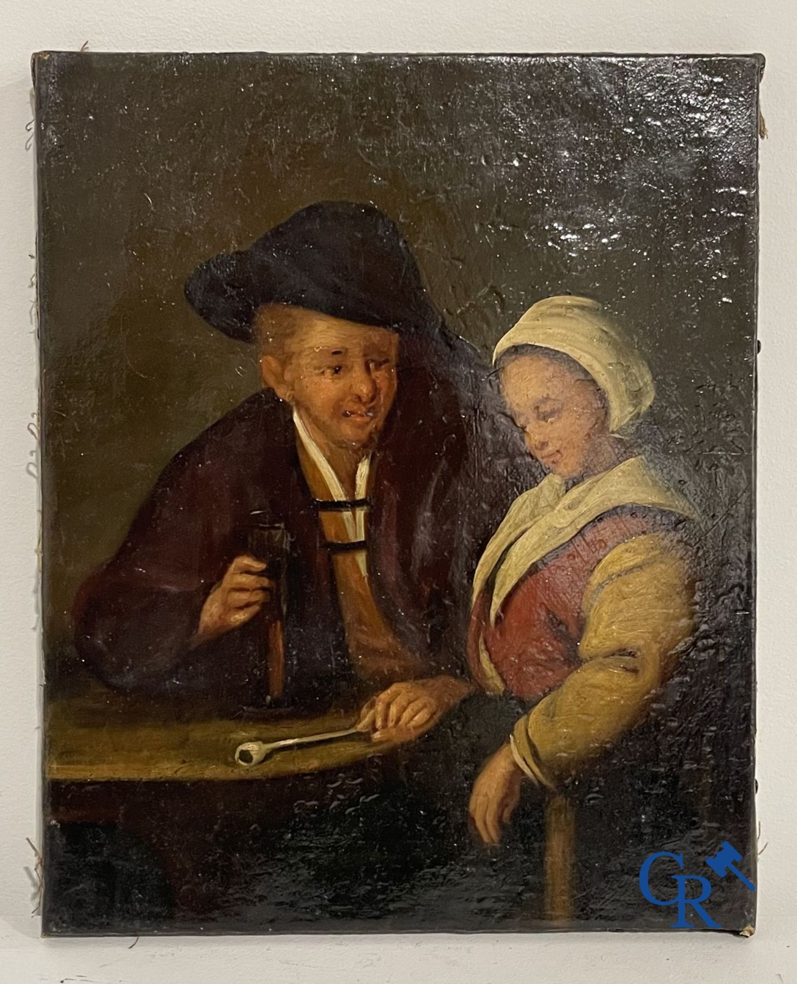 Paintings: 3 paintings after Teniers. oil on canvas. - Image 9 of 10