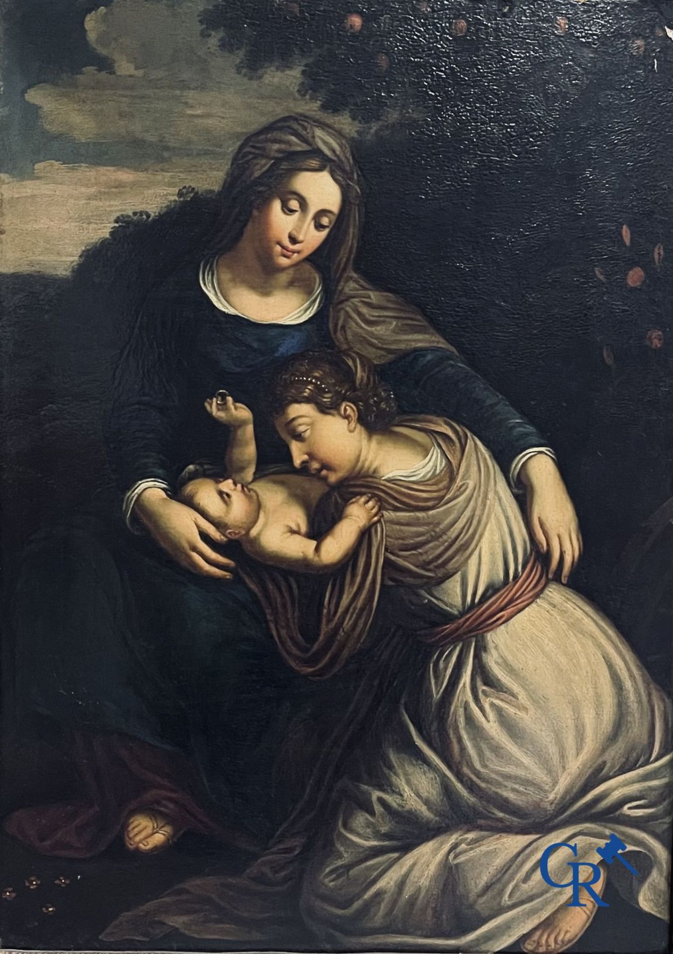 Religious painting: oil on panel. 17th-18th century. - Image 2 of 9