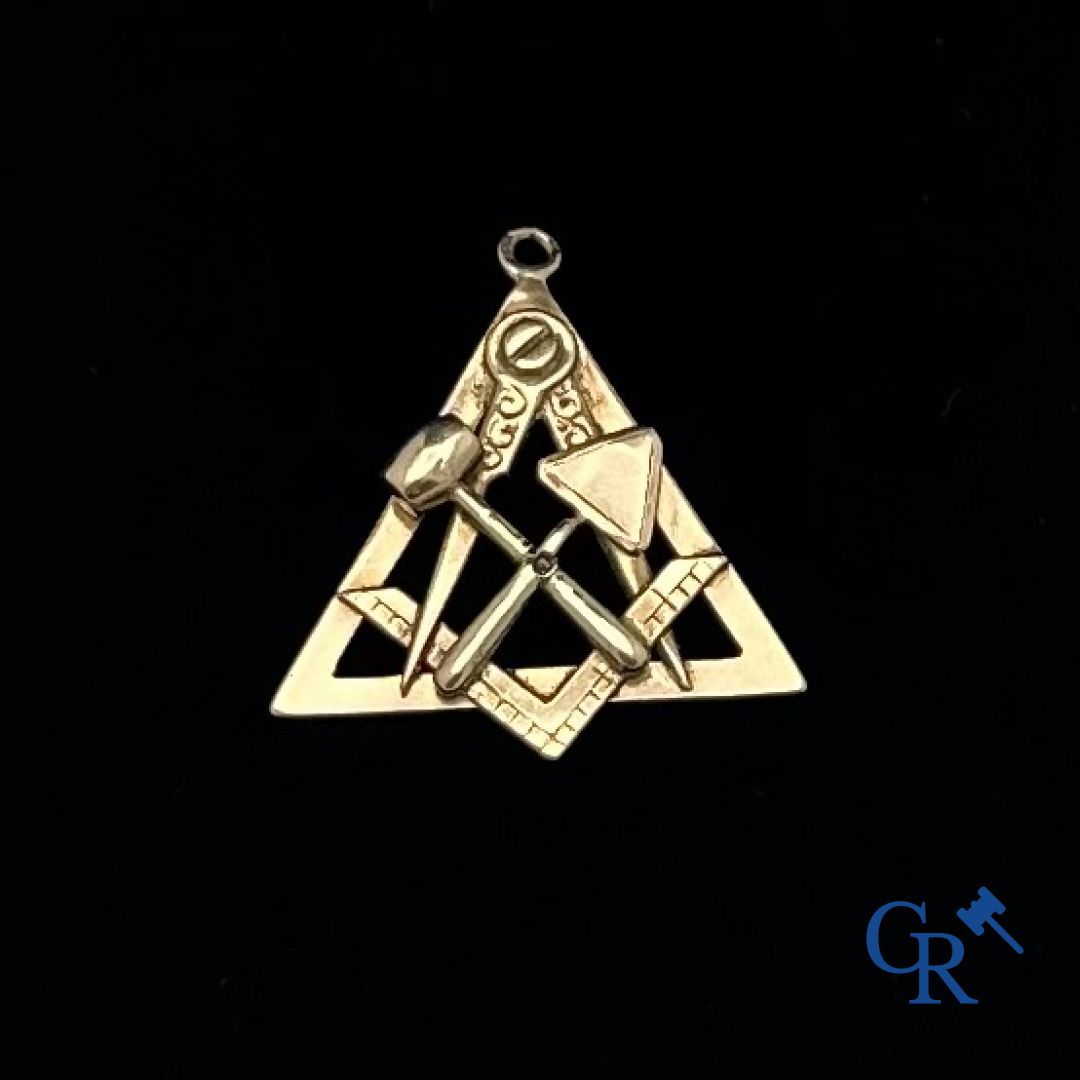 Jewel: Masonic pendant in gold 14K. - Image 3 of 3