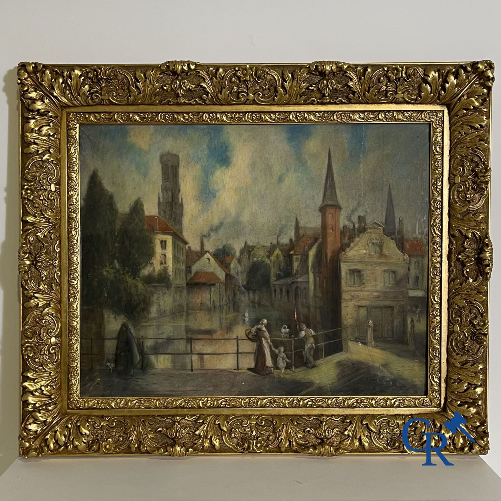 Painting: Pastel, view of Bruges. signed Maurice Denis - Bild 2 aus 12