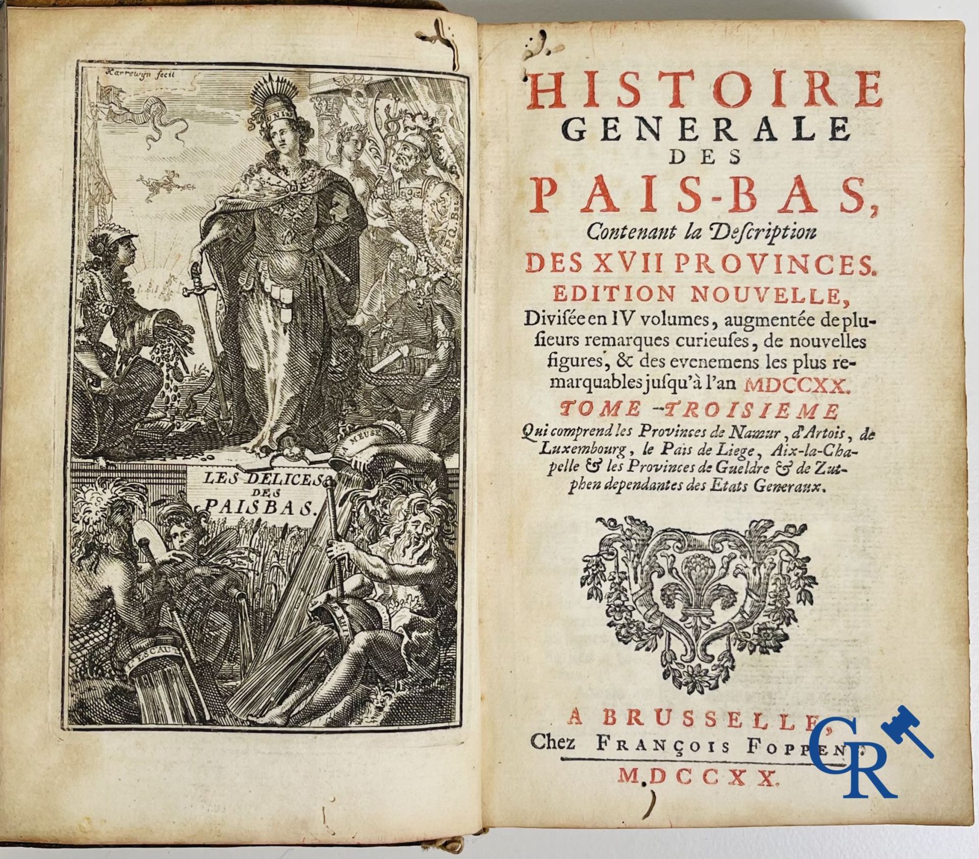 Early printed books: Histoire générale des Pais-Bas, 1720 Chez François Foppens à Brusselle. - Image 3 of 23