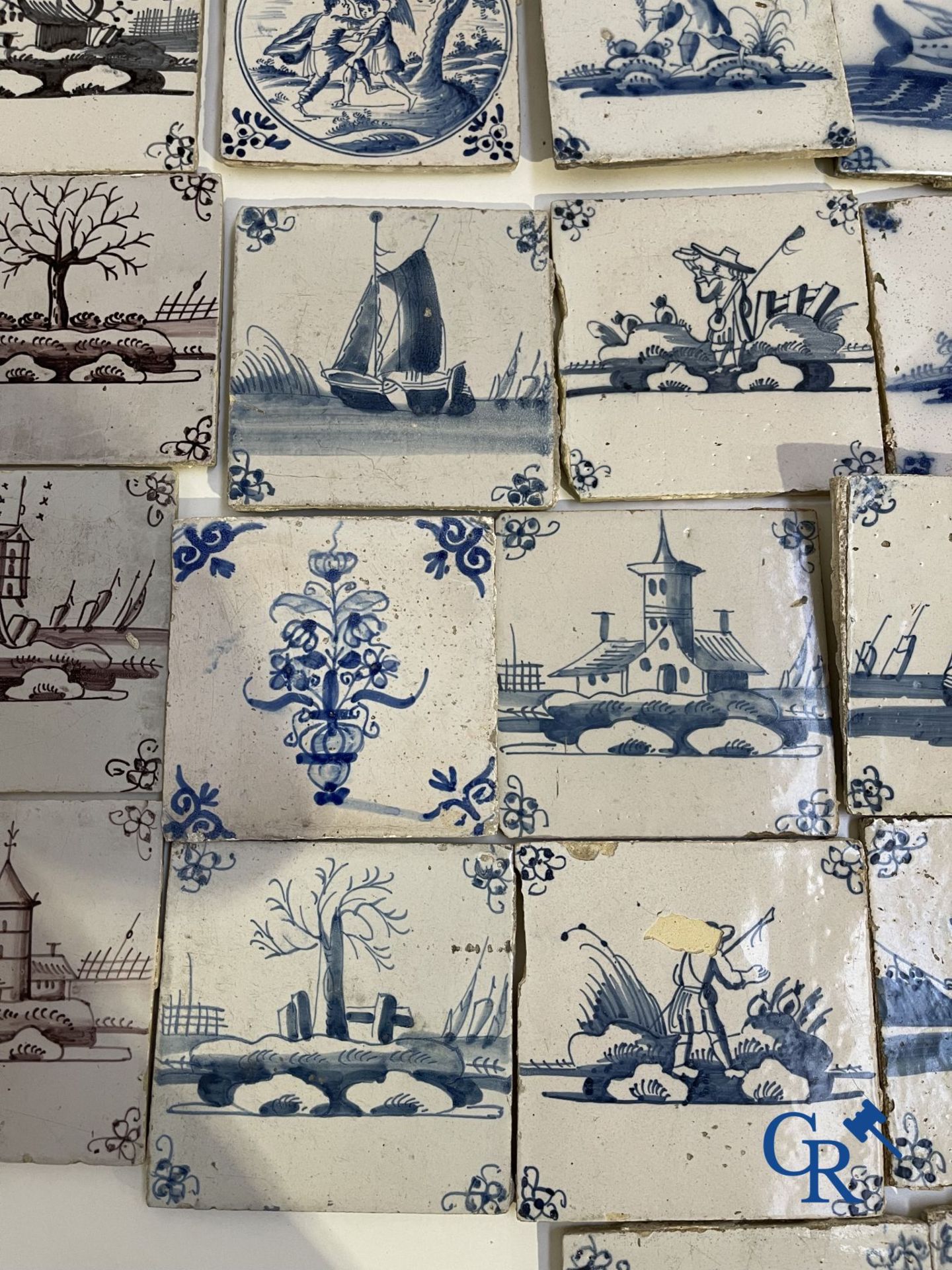 A large collection of various Delft tiles. 17th-18th century. - Image 10 of 23