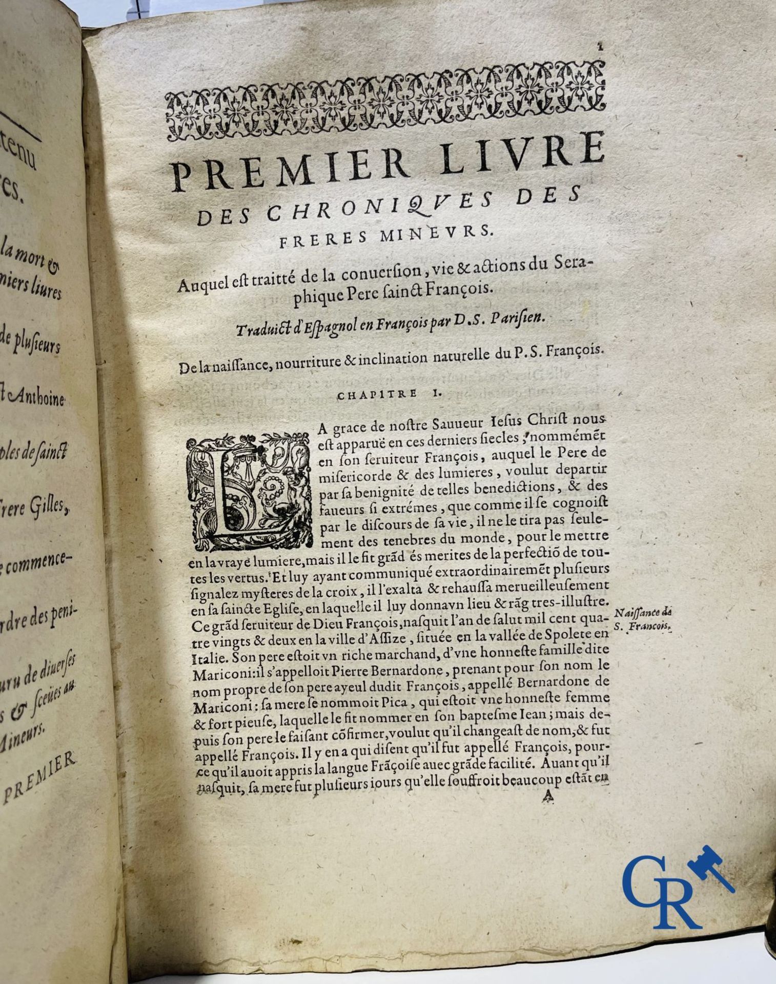 Early Printed Books: Marcos de Lisboa, Chronique et institution de l'ordre du Père S. François, Pari - Image 9 of 19