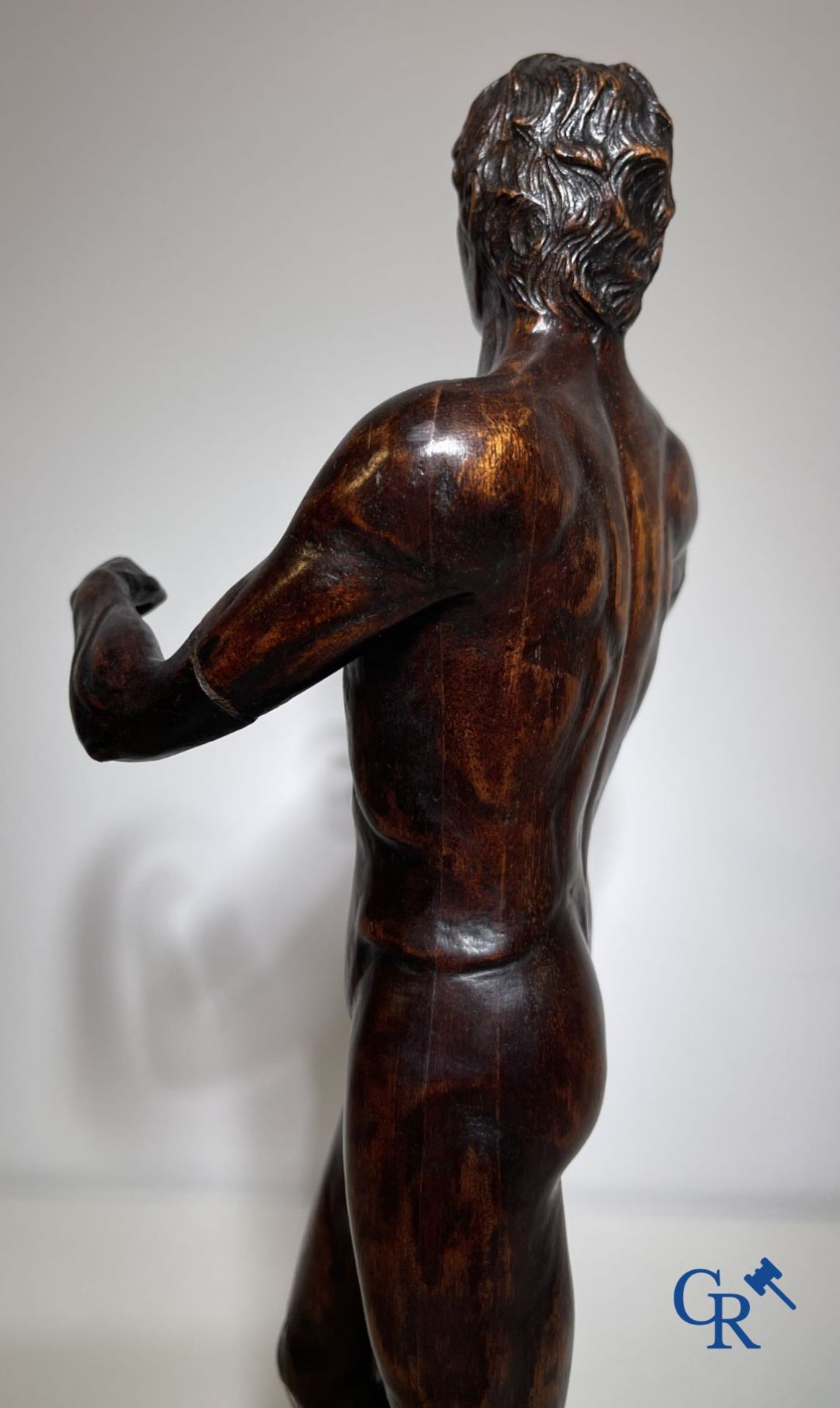 A wooden sculpted model of a standing man. Germany or Italy, 18th-19th century. - Image 6 of 19