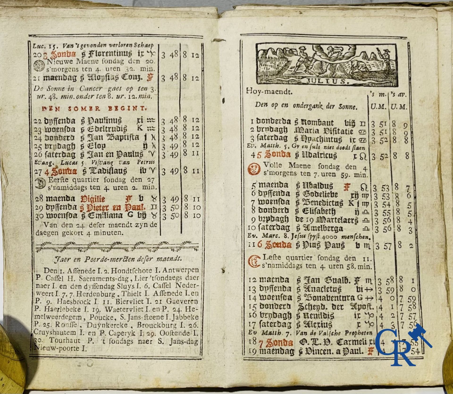 Early printed books: Jan Van Raedersterre, Den nieuwen Vlaemschen comptoir Almanach. 1773 Petrus Joa - Bild 10 aus 23