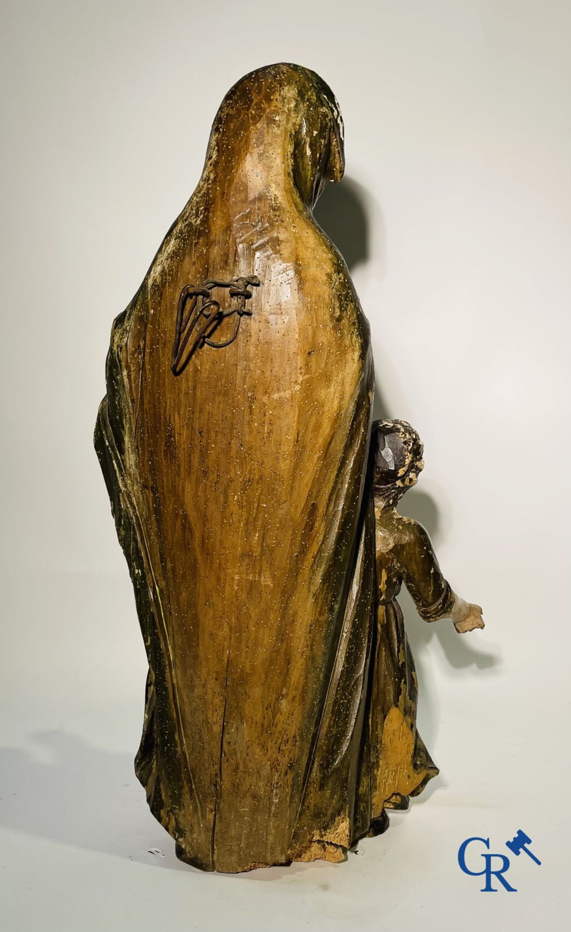 Wooden statue in polychrome wood 18th century. - Image 8 of 11