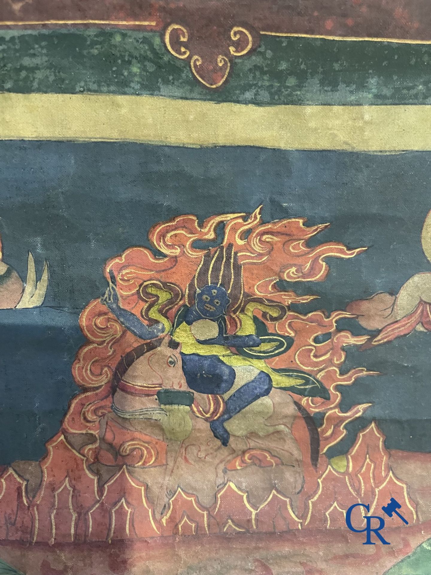 Asian Art: a lot consisting of 4 statues and a thangka. - Image 15 of 18