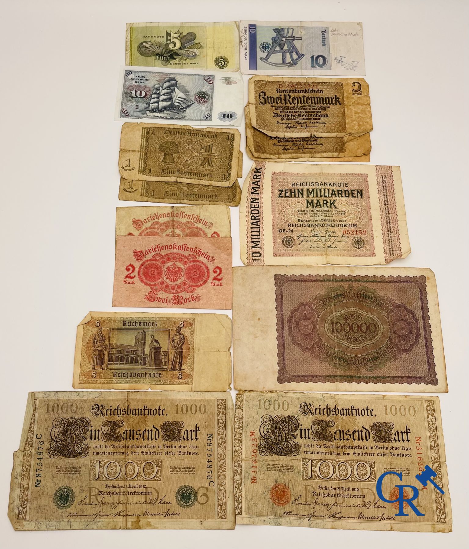 Coins: Large lot of German banknotes. - Image 3 of 7