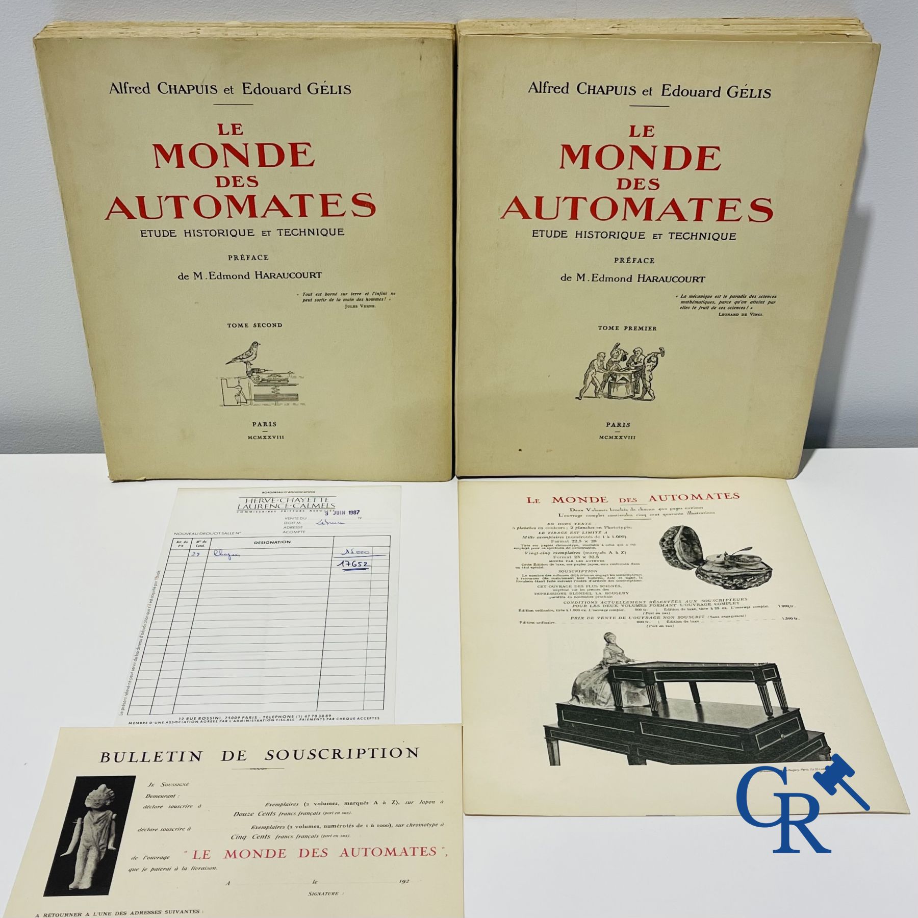 Automates. Rare edition of "Le monde des automates." Alfred Chapuis et Edouard Gélis. Paris 1928.