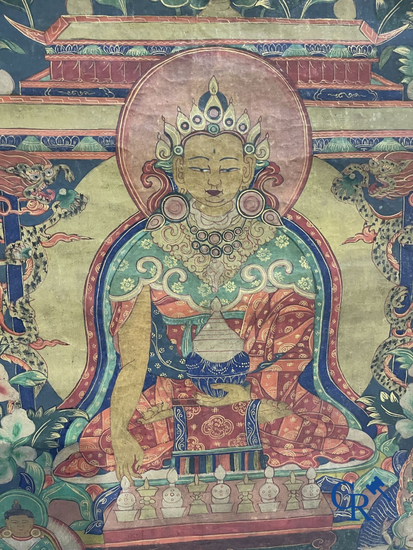Asian Art: a lot consisting of 4 statues and a thangka. - Image 11 of 18