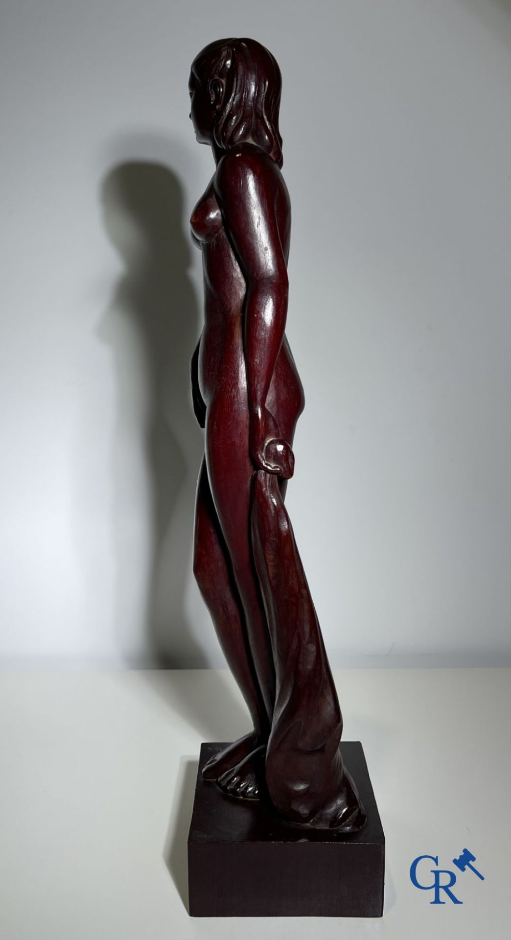 Clément Pardon(*) (Leuven 1901-1979) Sculpture of a standing nude in exotic wood. - Bild 6 aus 8