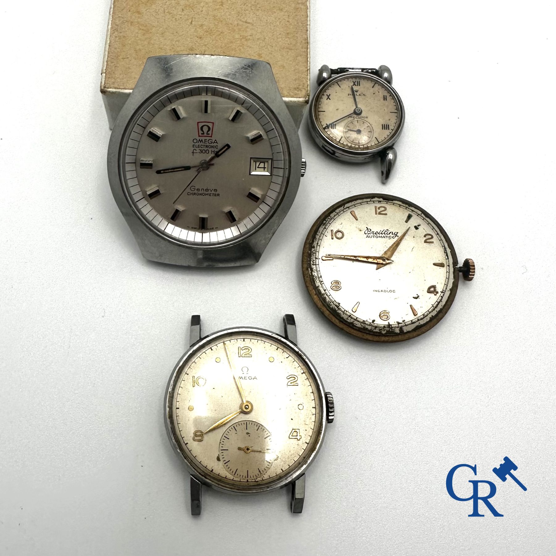 Timepieces: Lot of 3 Omega timepieces, a women's Rolex timepiece and a Breitling movement. - Image 2 of 4