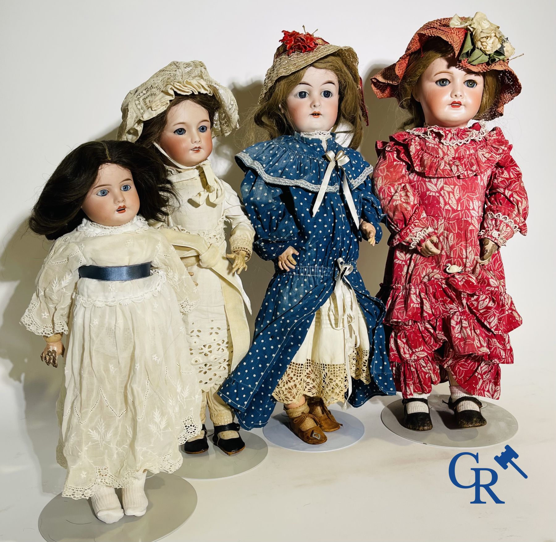 Toys: antique dolls: 4 antique dolls with porcelain head. - Image 2 of 11