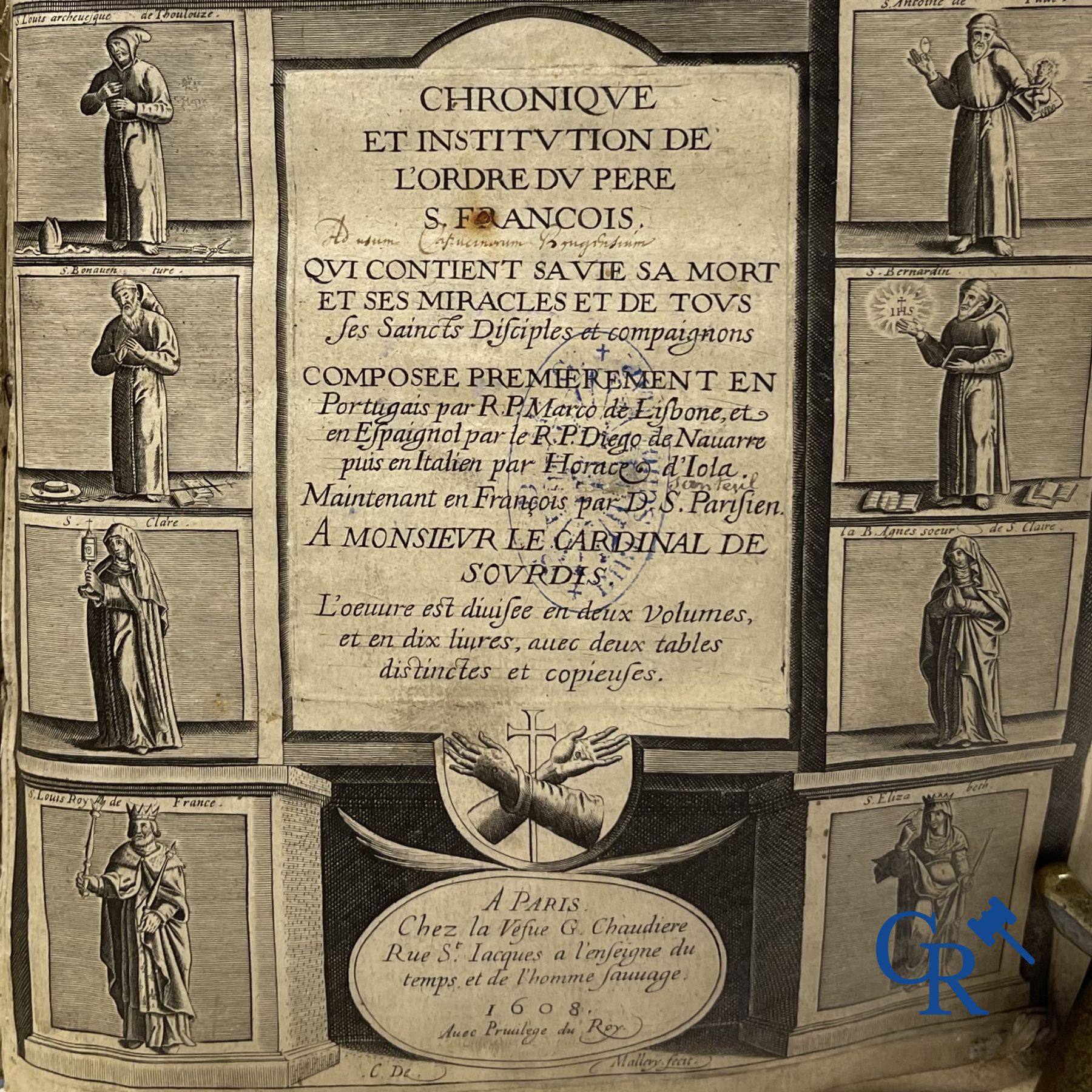 Early Printed Books: Marcos de Lisboa, Chronique et institution de l'ordre du Père S. François, Pari