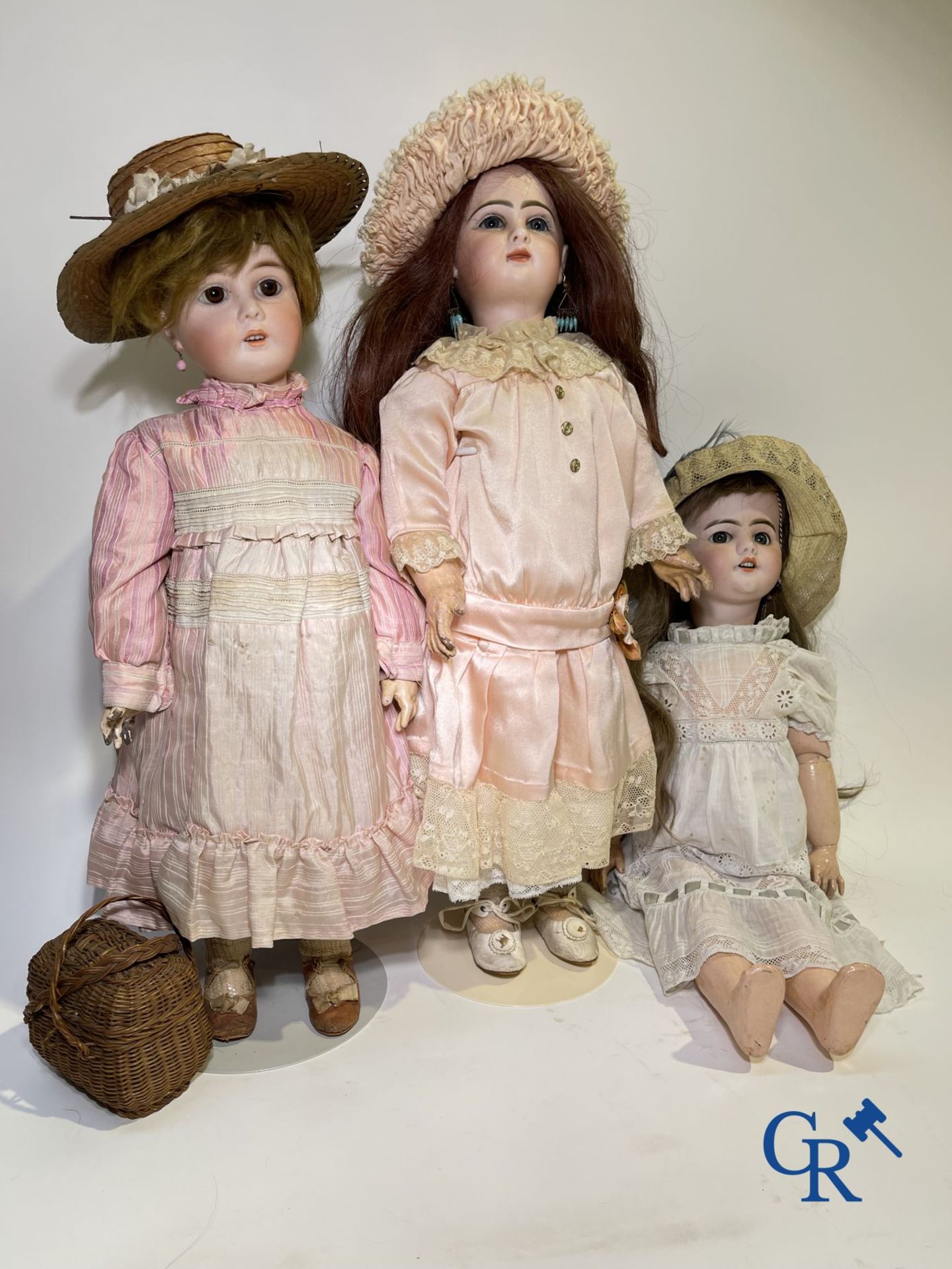 Toys: antique dolls: Lot of 3 dolls with porcelain head. - Image 6 of 9