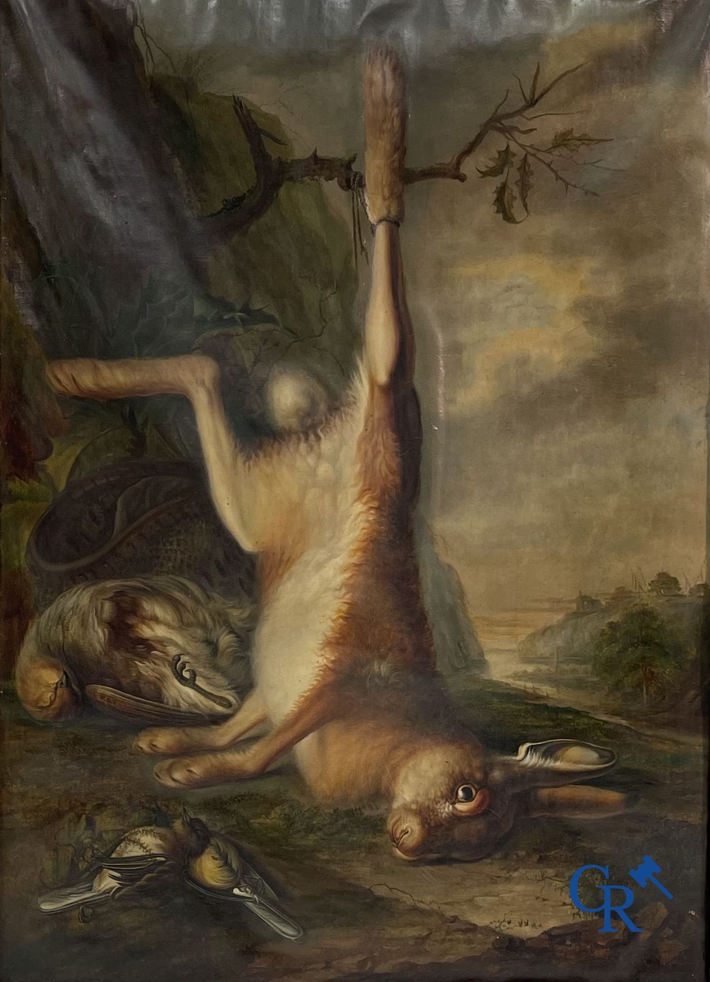 Painting: Antoine Clevenbergh (1755 - 1810) A hunting still life. - Image 2 of 6