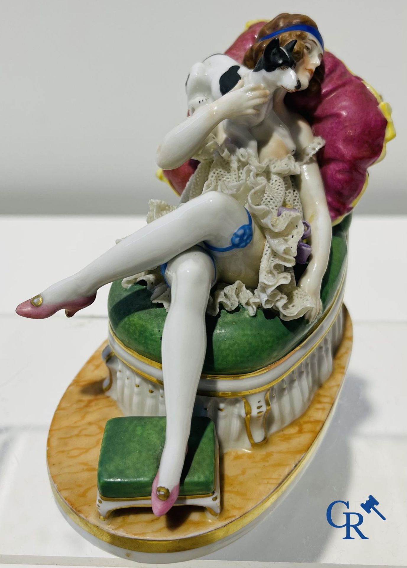 Porcelain: In the manner of Volkstedt Rudolstadt. 2 figurines in lace porcelain. - Image 5 of 10