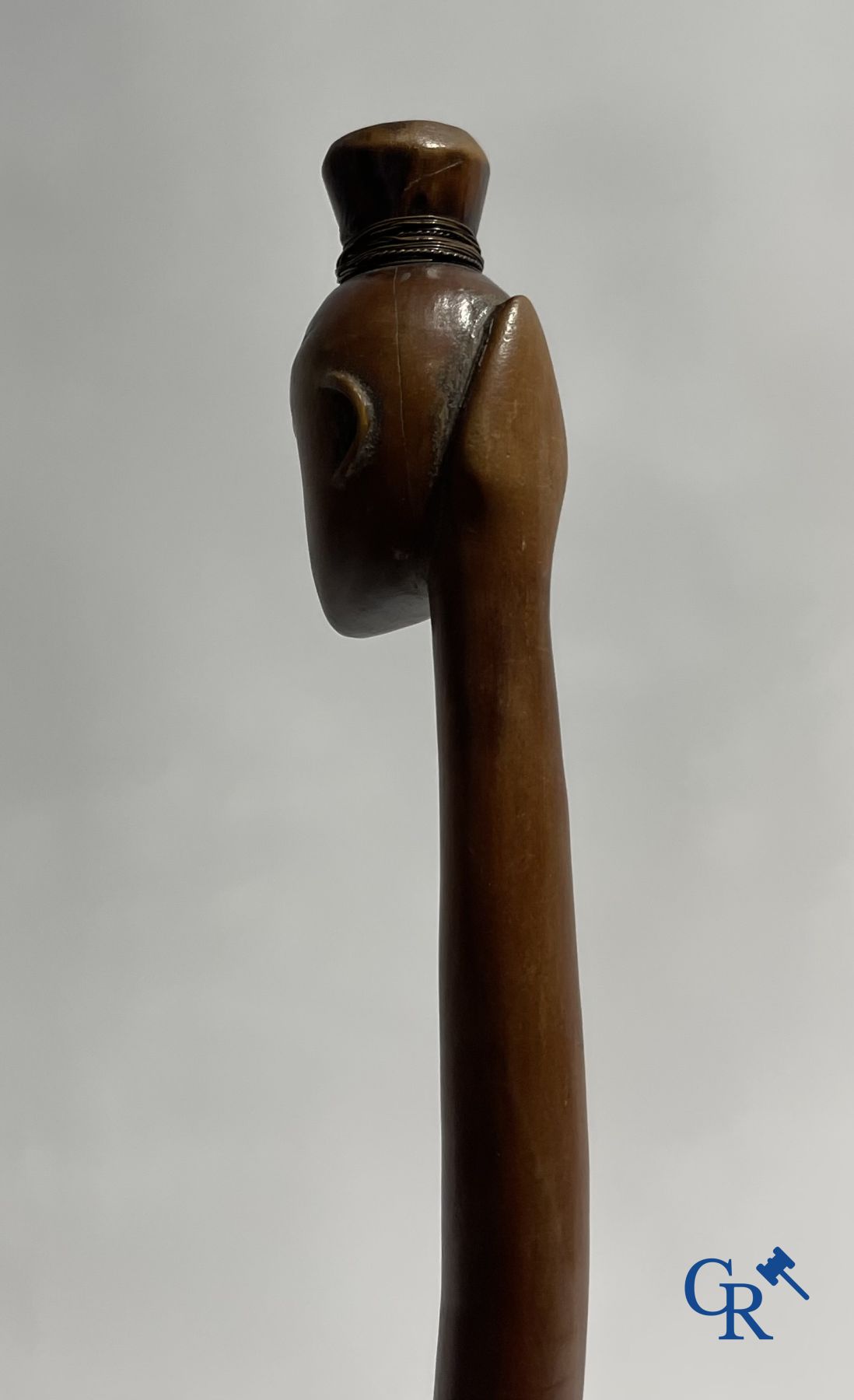 African art: A sculpted wooden staff. - Image 20 of 20