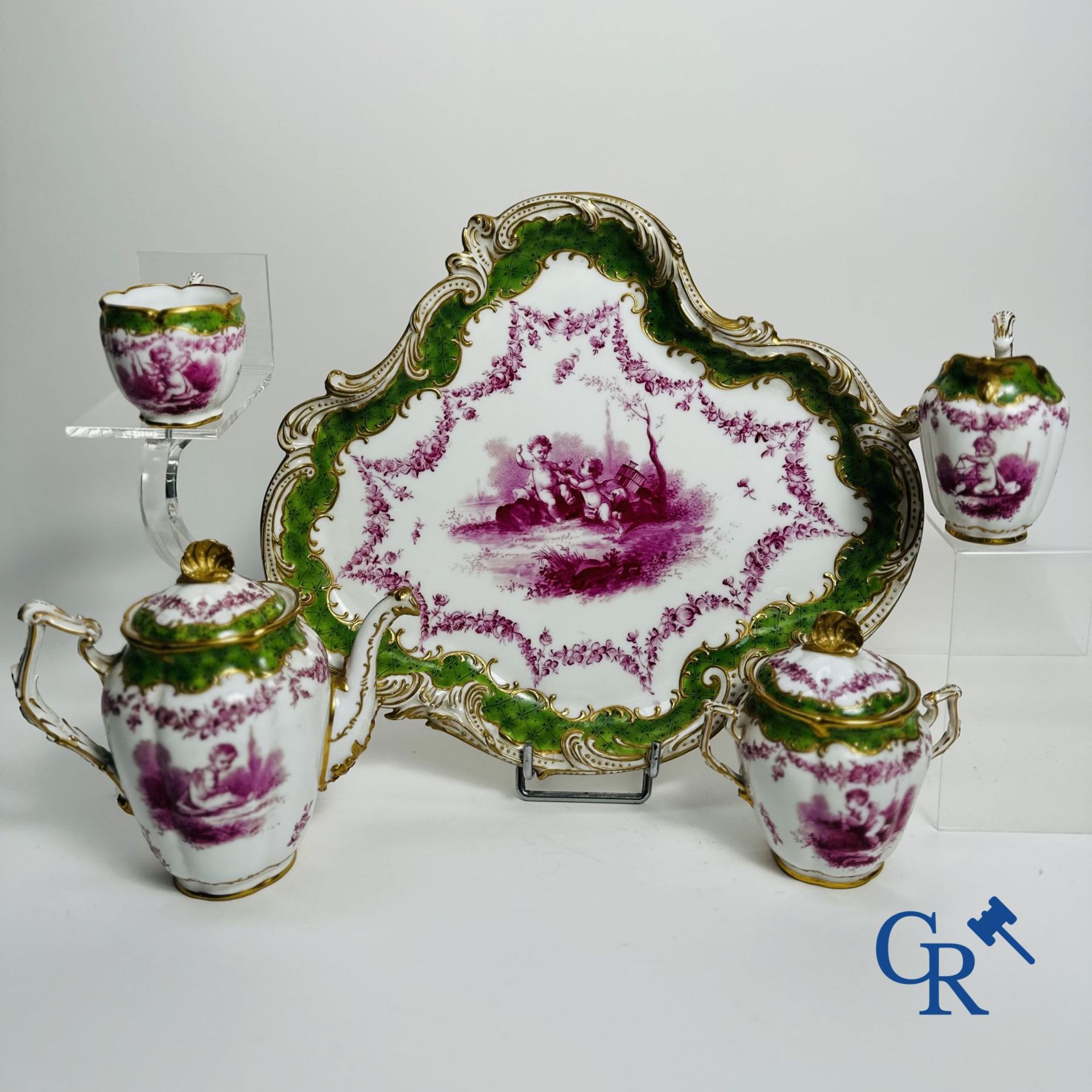 5-piece tableware so-called "egoist"  in multi-coloured decorated and raised decorated and gilded po - Bild 2 aus 15