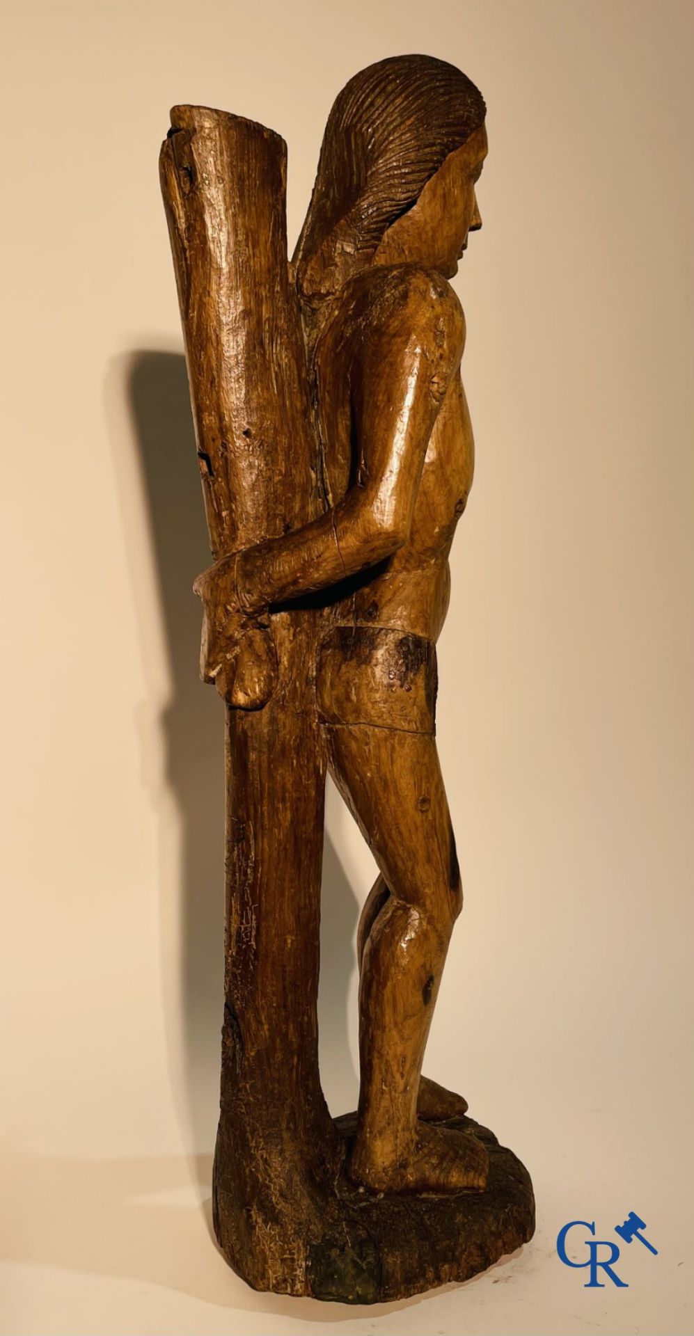 Wooden sculpture: Saint Sebastian 16th - 17th century. - Image 15 of 18