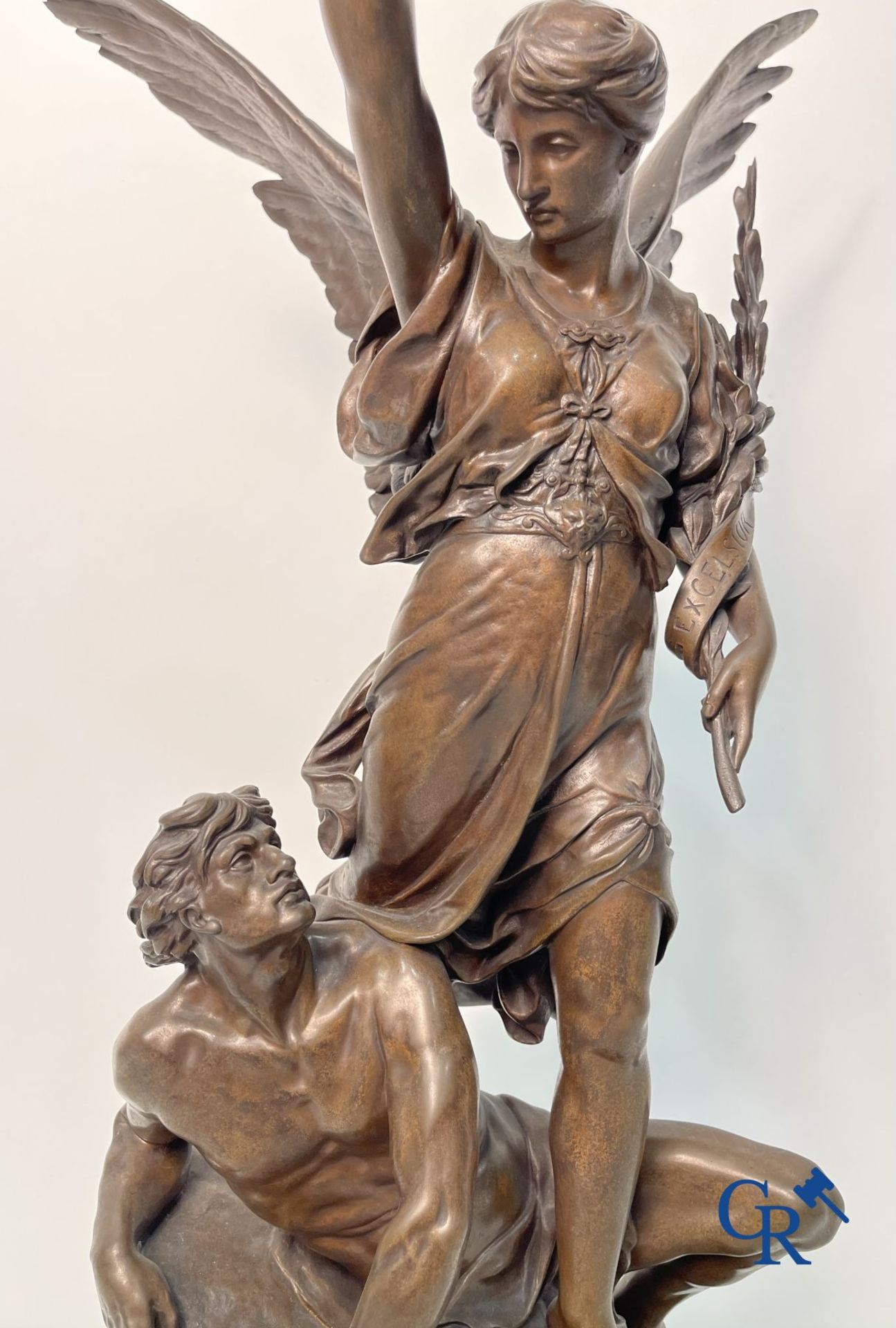 Emile Louis Picault: (Paris 1833 - 1915) Bronze sculpture. Le Génie du Progrès. - Image 5 of 17