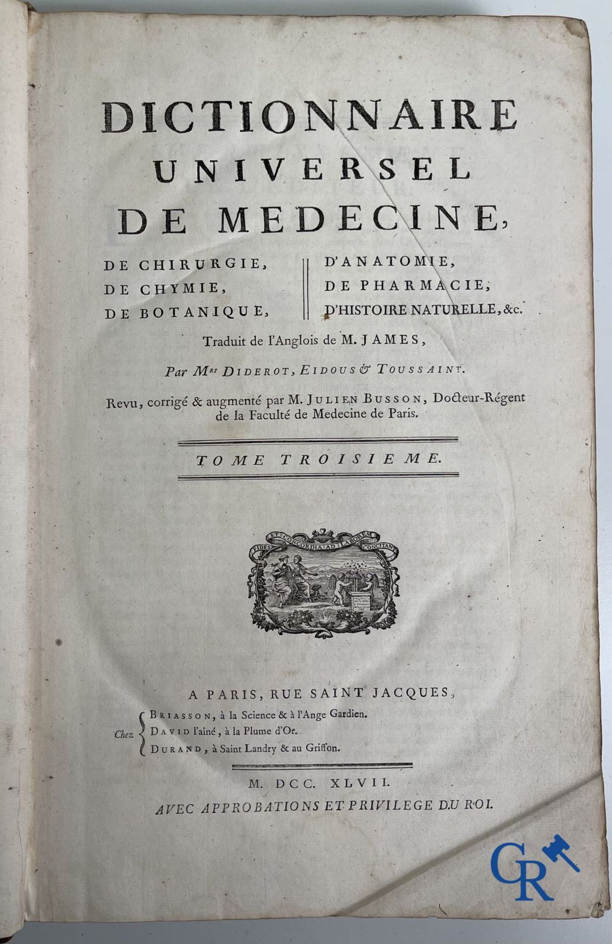 Early printed books: Dictionnaire Universel de Medecine, Robert James. 6 volumes, Paris 1746-1748. - Image 21 of 35