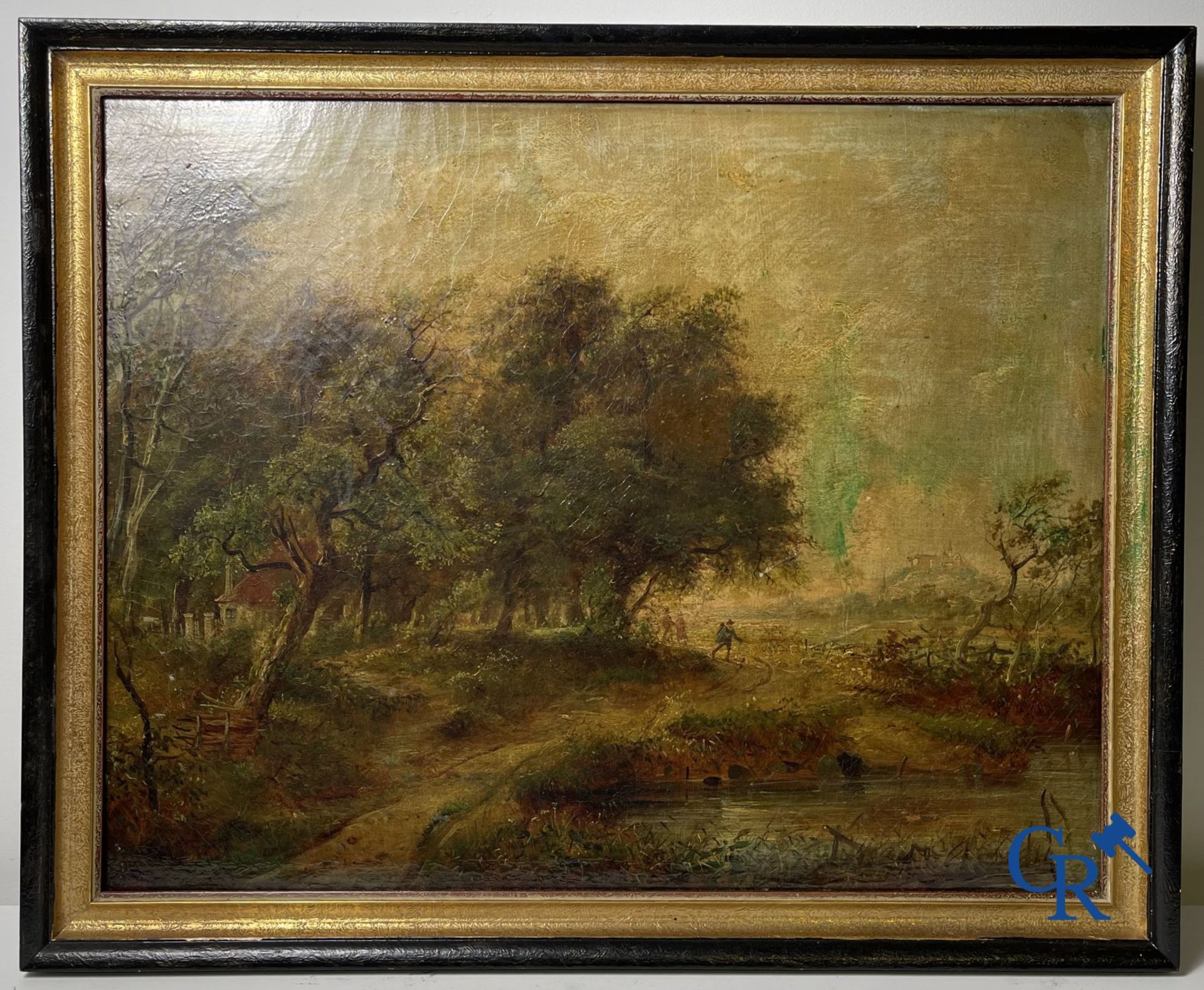 2 paintings: A forest scene Théodore Baron and a forest scene not signed. - Image 5 of 6