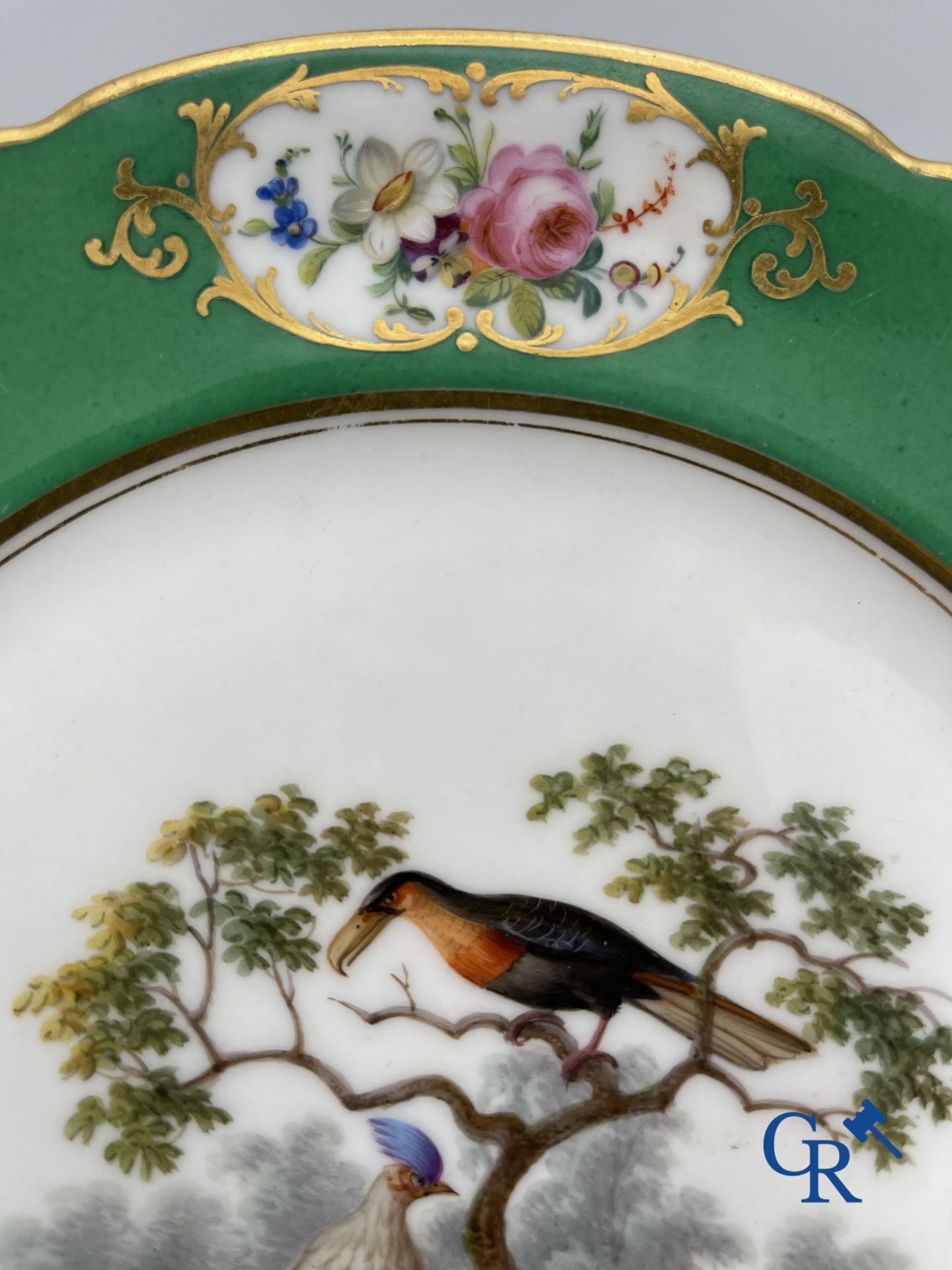 3 plates in Paris porcelain in the manner of Sevres. 19th century. - Bild 4 aus 12