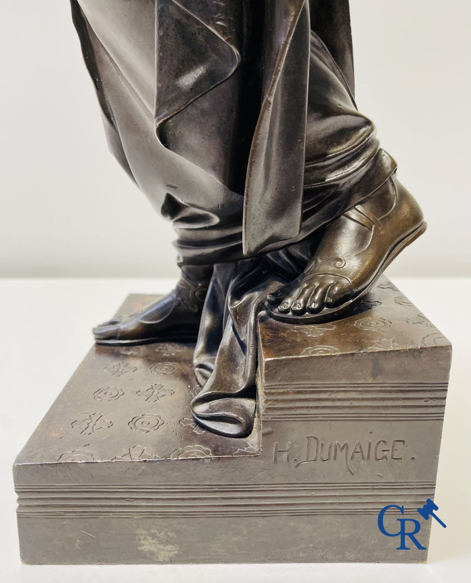Henry Etienne Dumaige (1830-1888) Salomé, bronze statue with oriental representation. 19th century. - Image 6 of 11