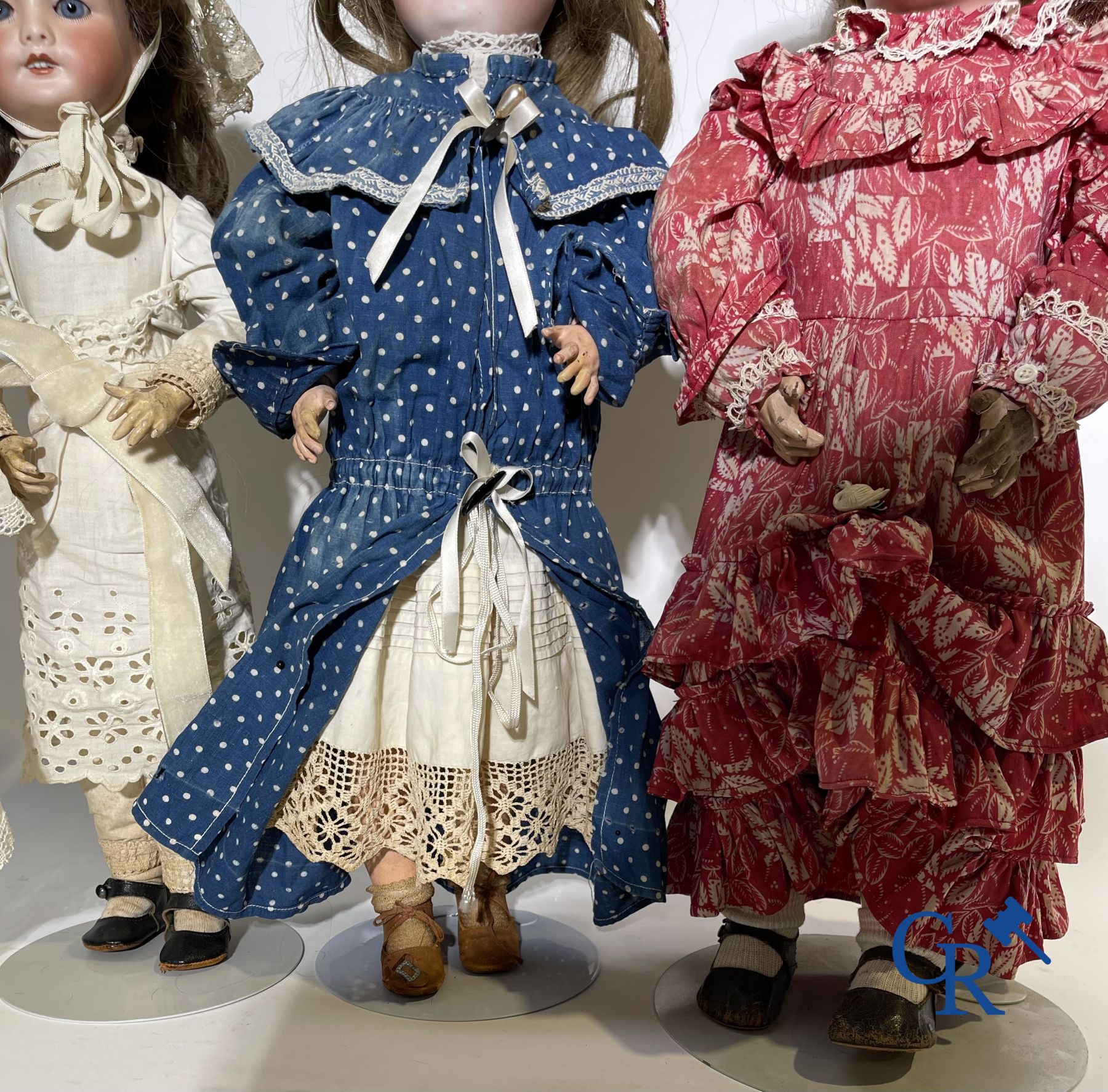 Toys: antique dolls: 4 antique dolls with porcelain head. - Image 7 of 11