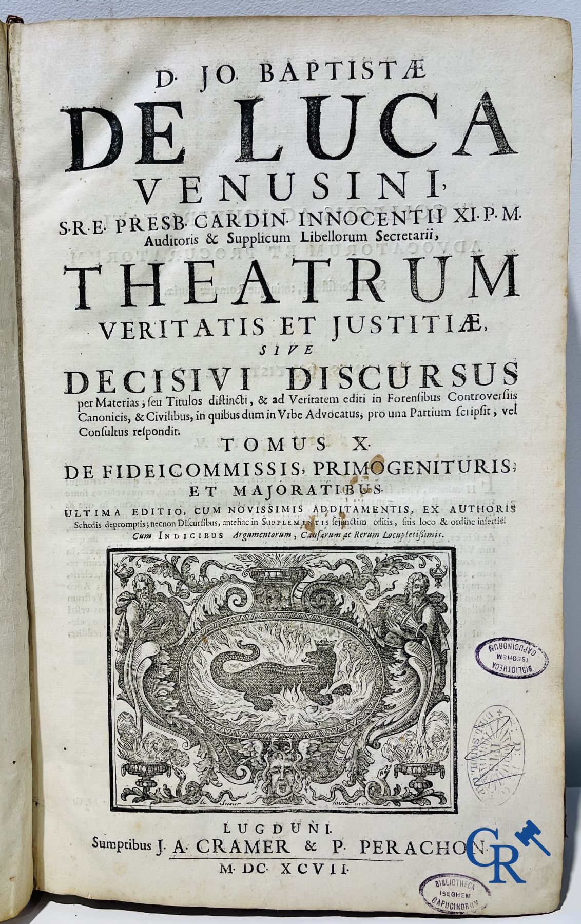 Early printed books: Giovanni Battista de Luca, Theatrum veritatis et justitiae. J.A. Cramer & Phili - Image 2 of 13