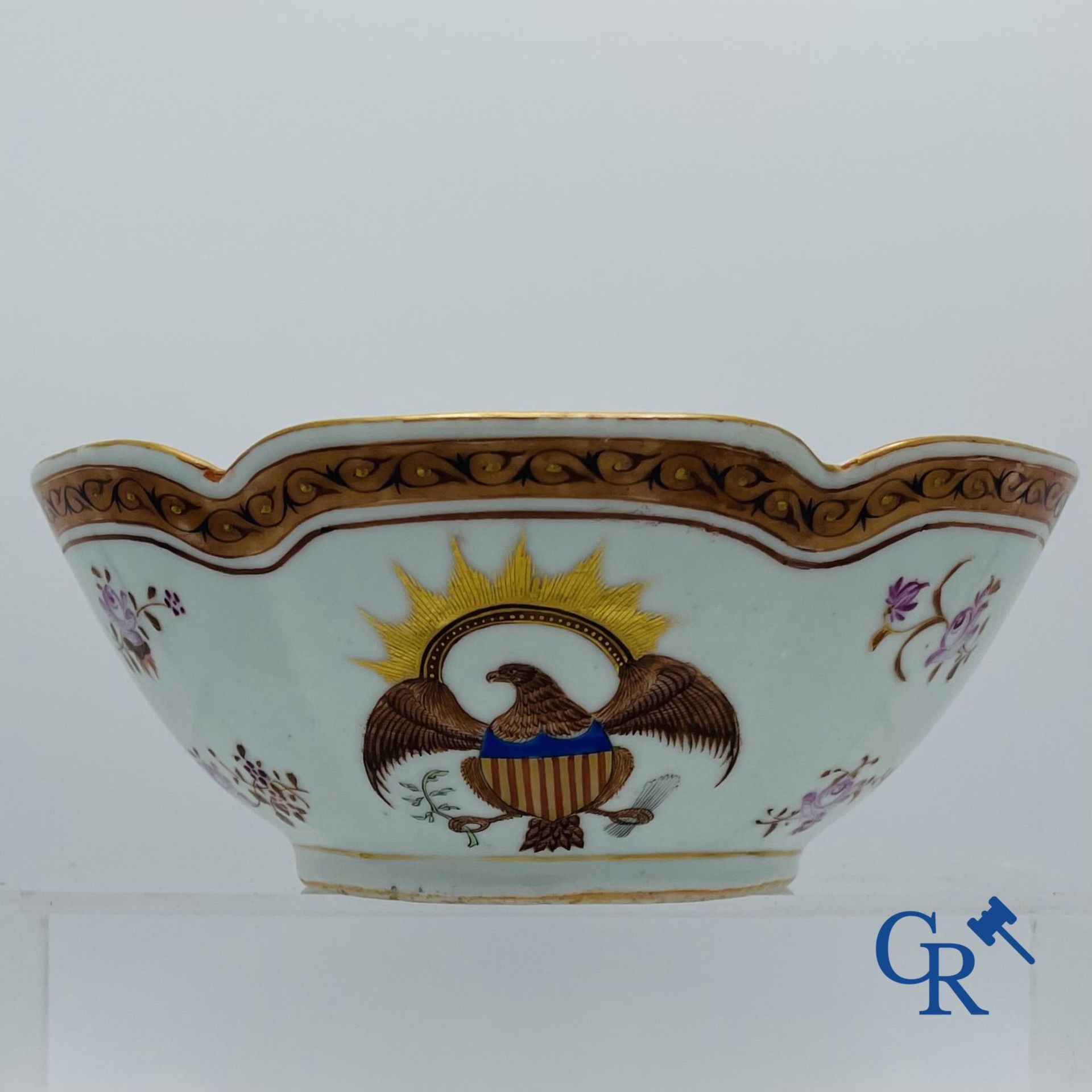 Asian Art: A Chinese famille rose bowl in export porcelain for the American market.